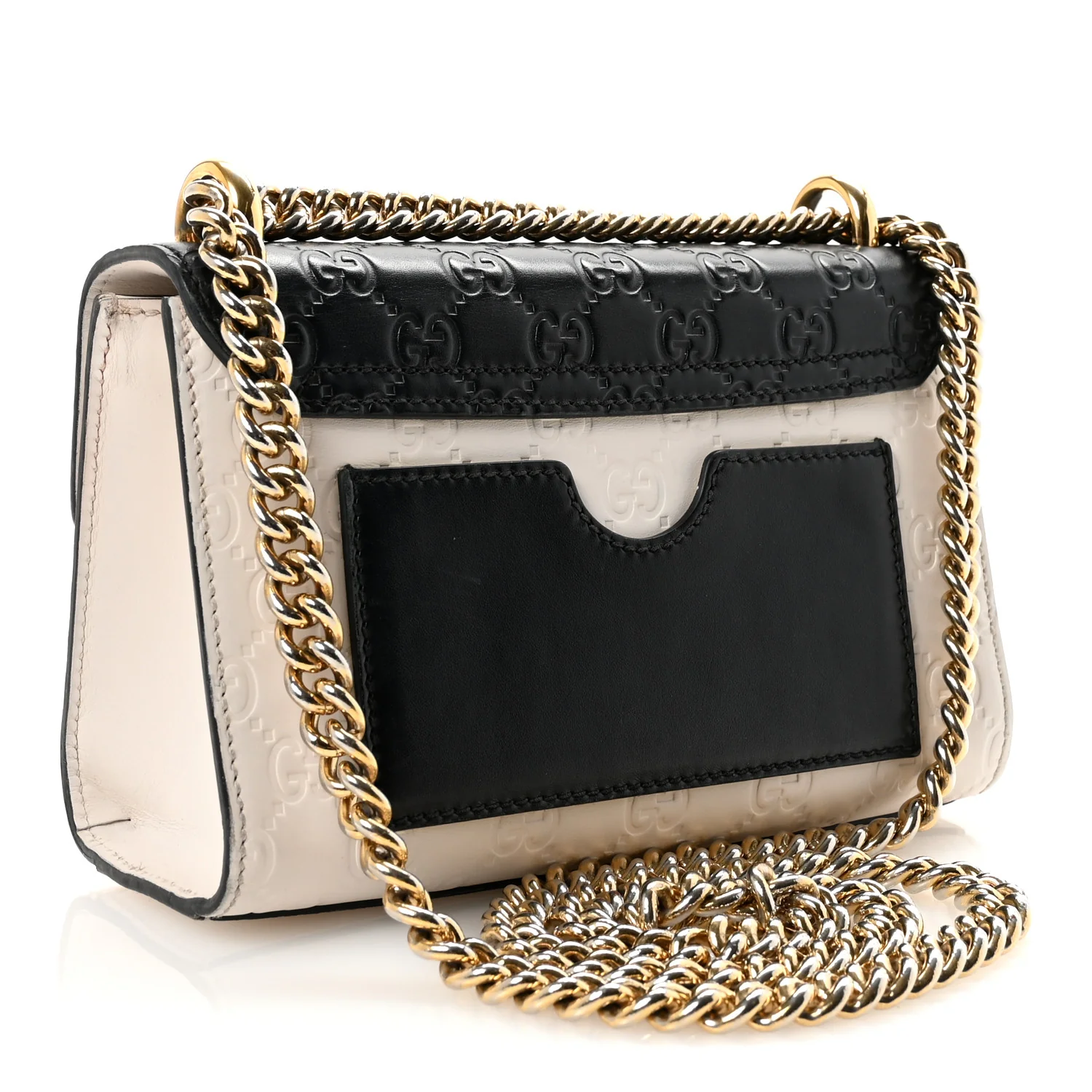 Guccissima Small Padlock Shoulder Bag Black White - Top Club
