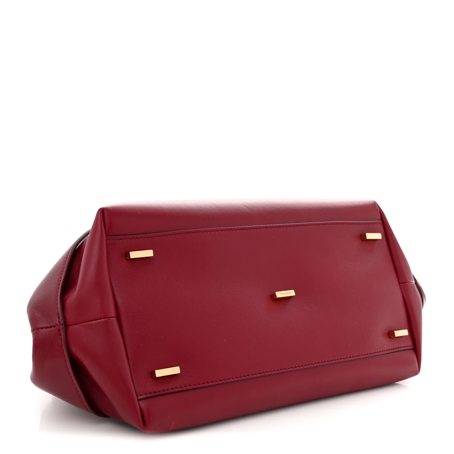 Calfskin Braided Small Blossom Top Handle Bag Burgundy - Top Club