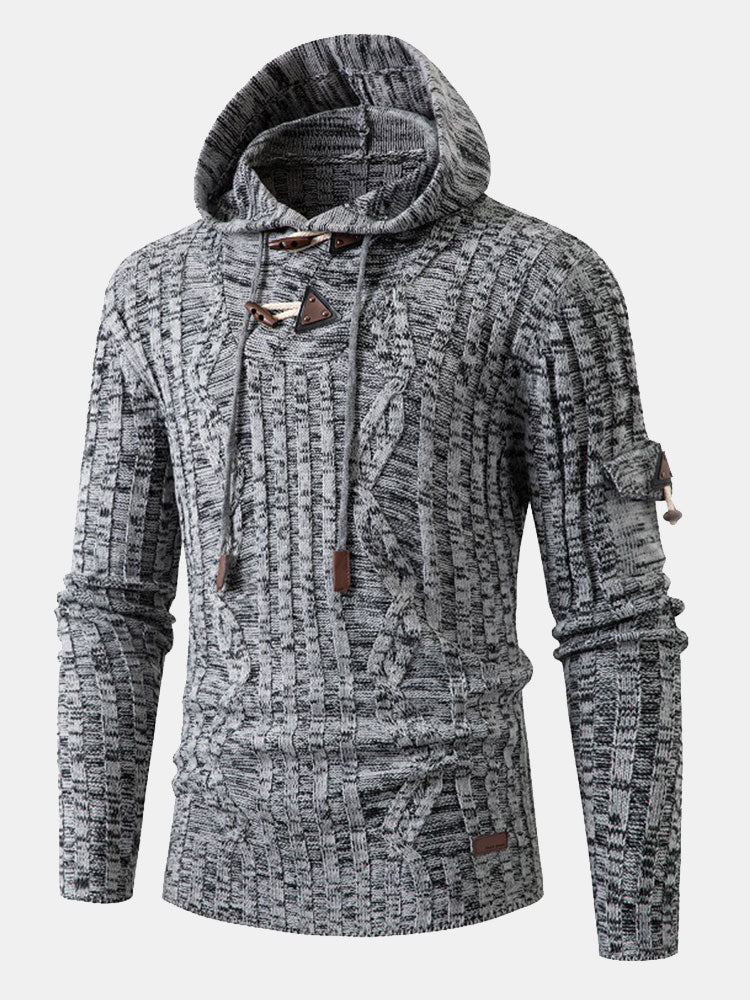 Horn Button Hooded Sweater