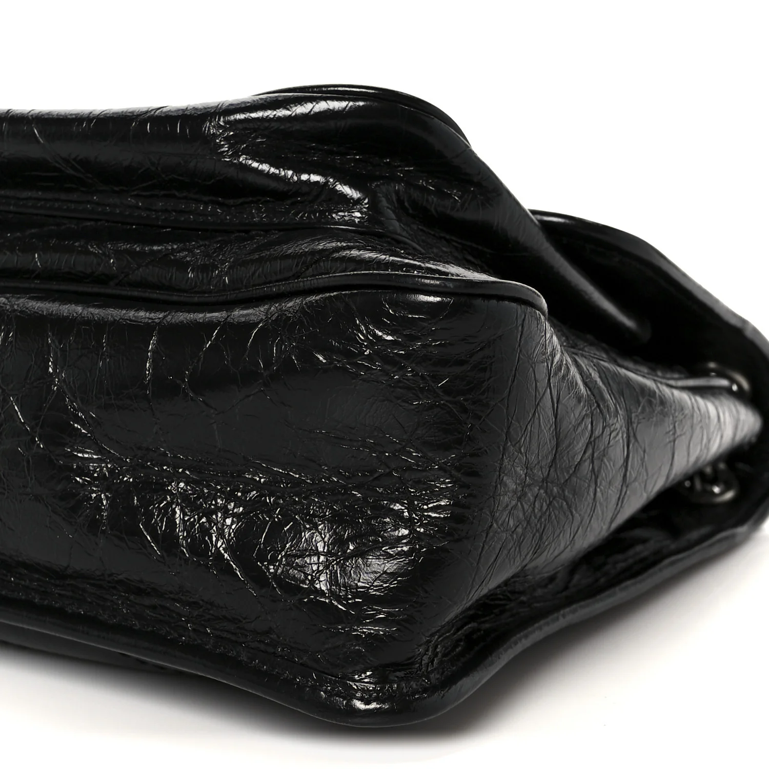 Crinkled Calfskin Matelasse Monogram Large Niki Chain Satchel Black - Top Club