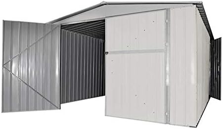 Box in Acciaio Zincato Casetta da Giardino in Lamiera 3.60 x 6.00 m x h2.30 m - 346 KG – 21 metri quadri (Bianco)
