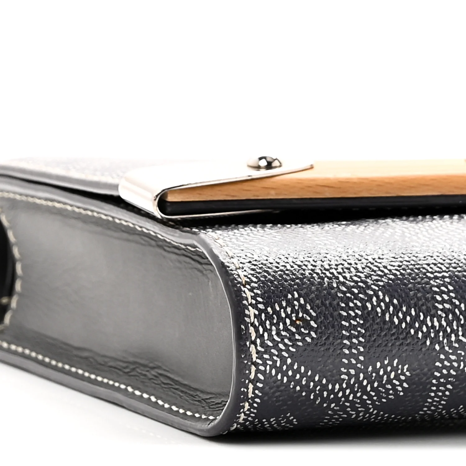 Goyardine Monte Carlo Bois Clutch With Strap Gray - Top Club