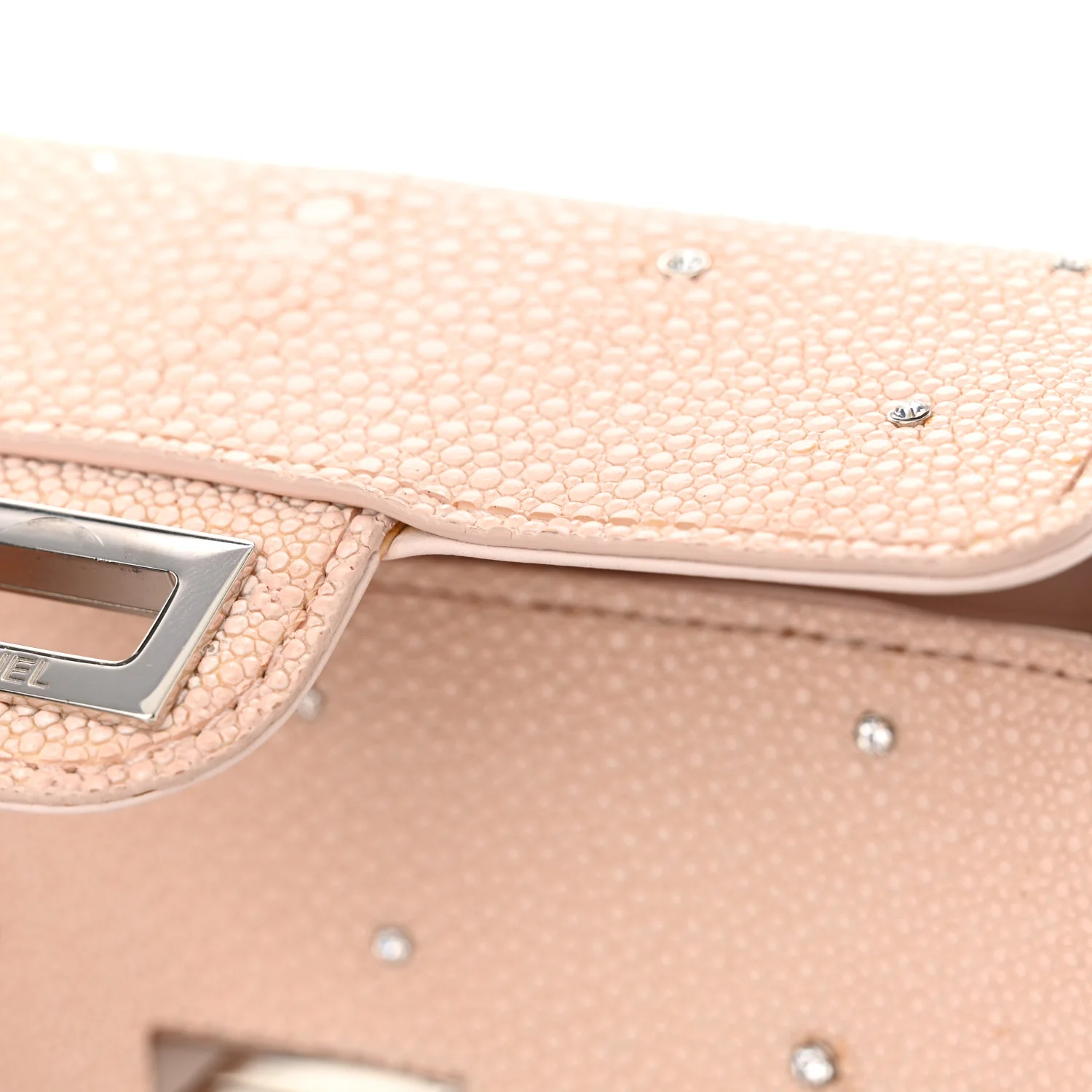 Galuchat Stingray Crystal Embellished 2.55 Reissue Mini Flap Light Pink - Top Club