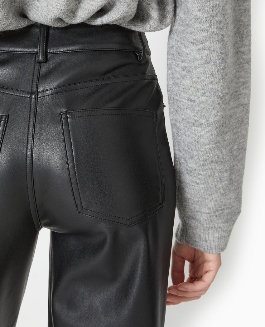Pimkie Pantalon droit taille haute en simili cuir