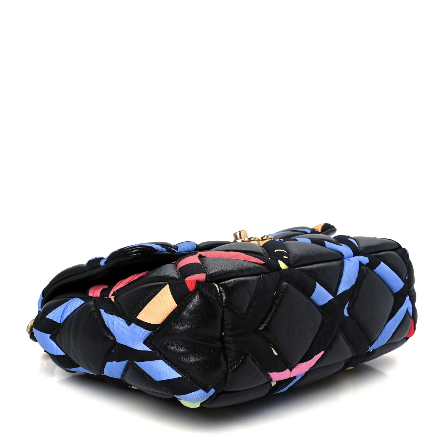 Lambskin Printed Fabric Medium Chanel 19 Flap Black Multicolor - Top Club