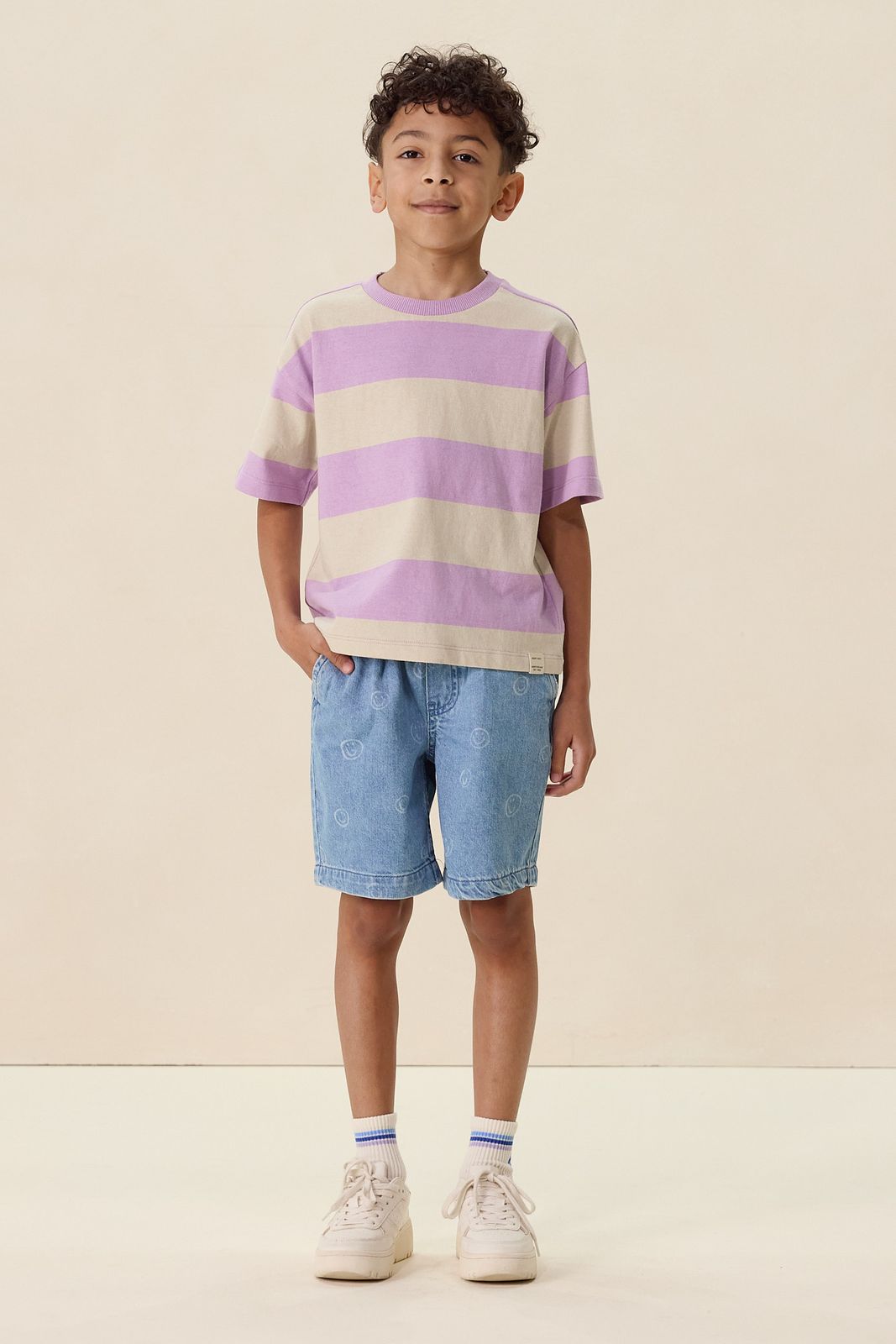 Lichtpaars gestreept T-shirt