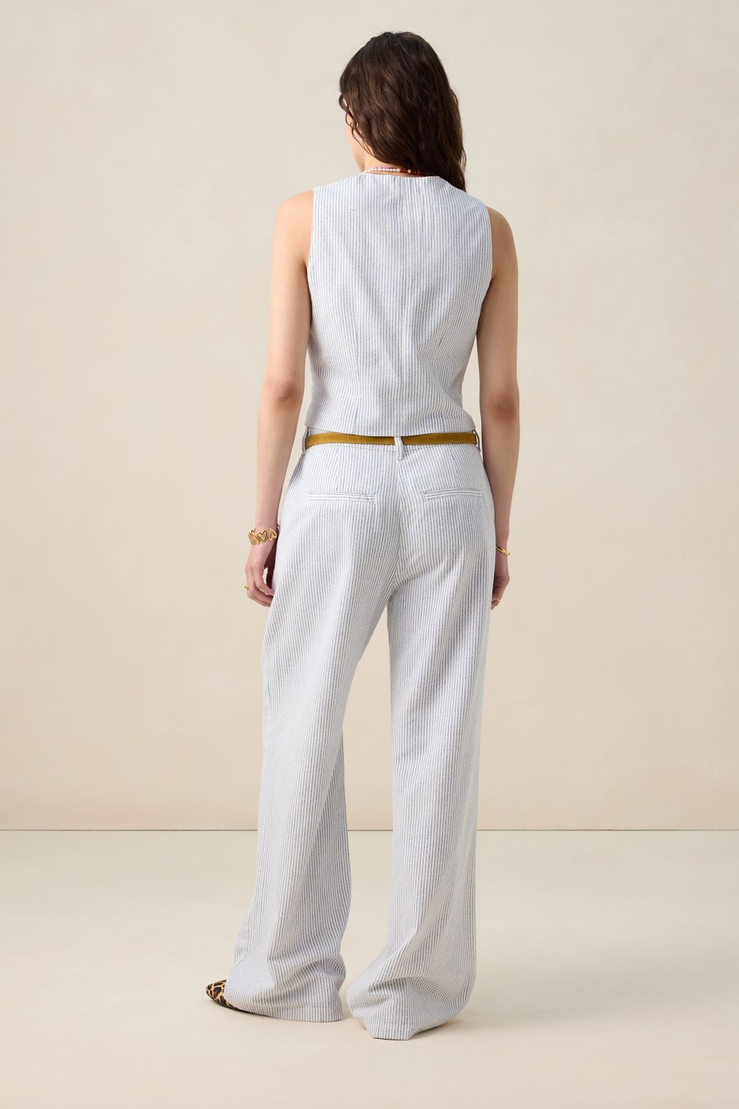 Wit gestreepte broek