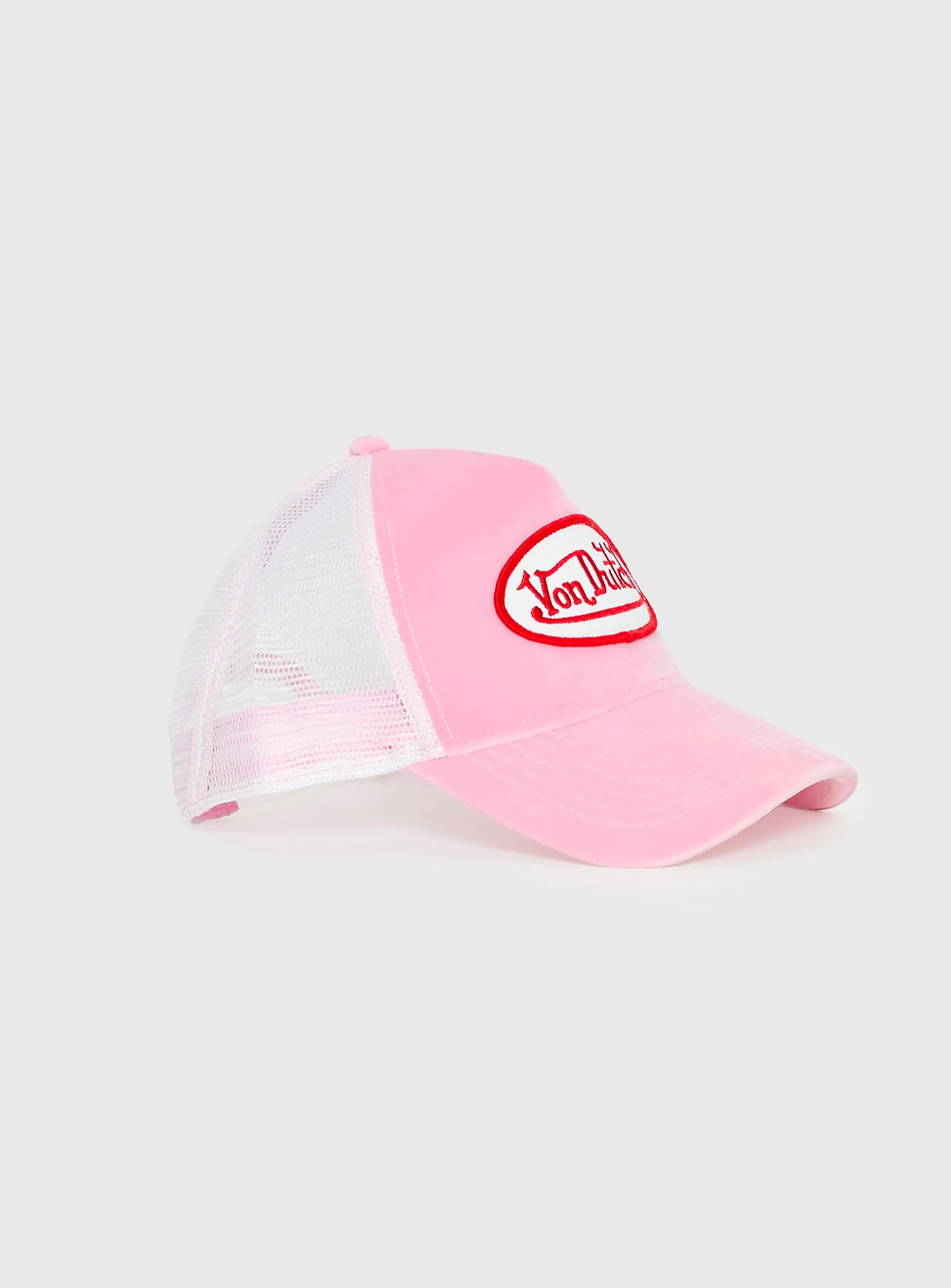 Von Dutch Velvet Trucker Hat Pink