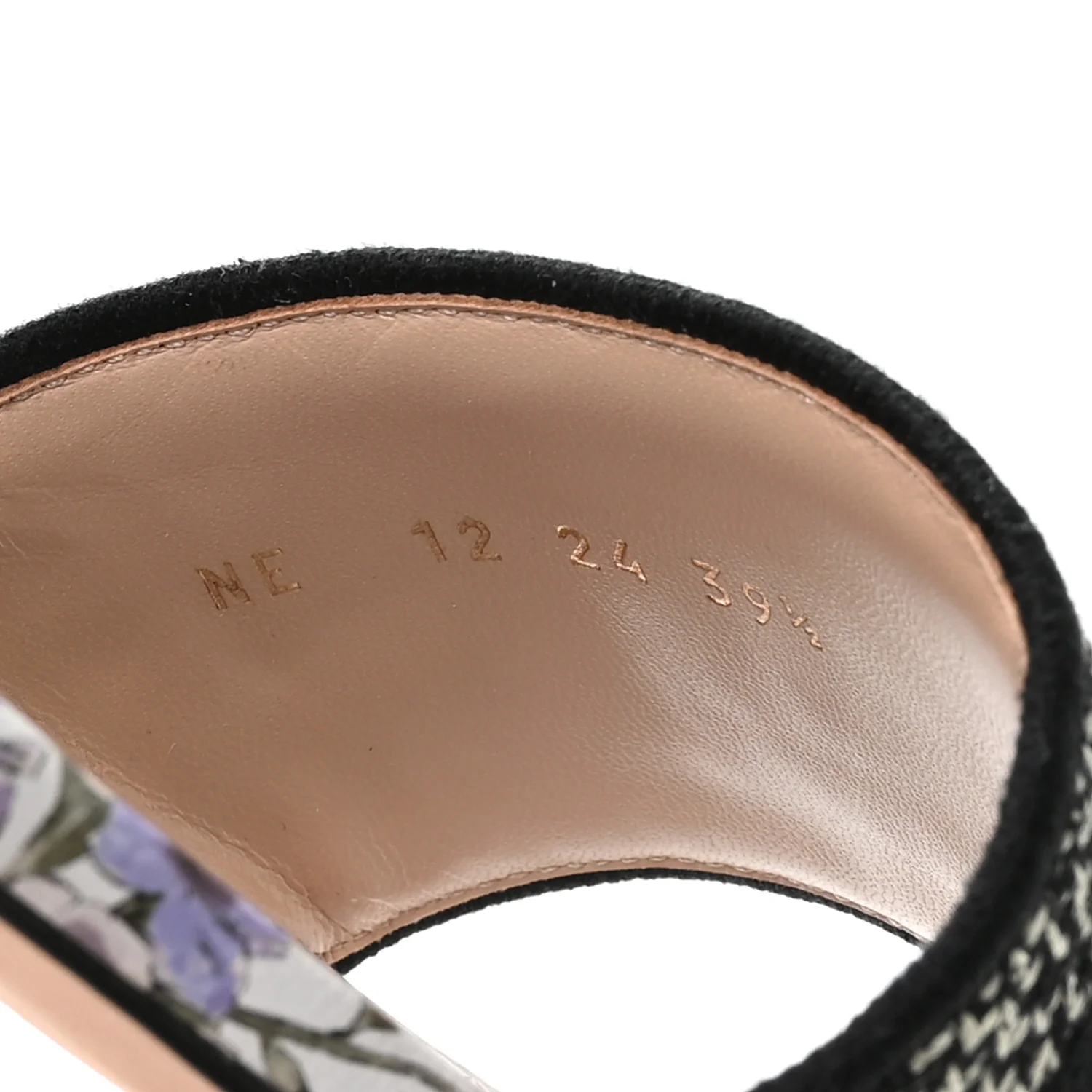 Canvas Embroidered D-Floral Dway Mules Slide Sandals 39.5 Off White Multicolor - Top Club