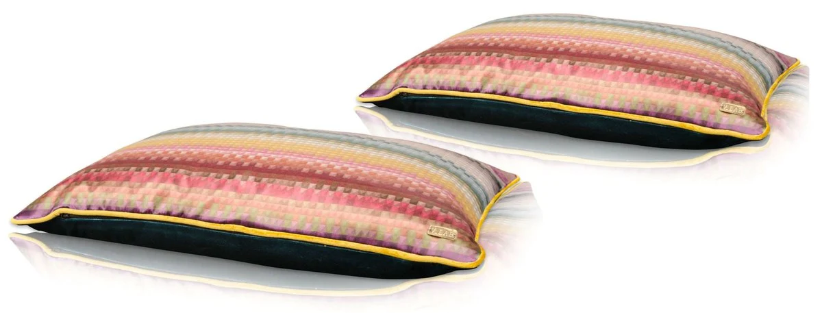 Living room decorative cushions set of 2 multicolored 60 x 40 cm - luxury collection