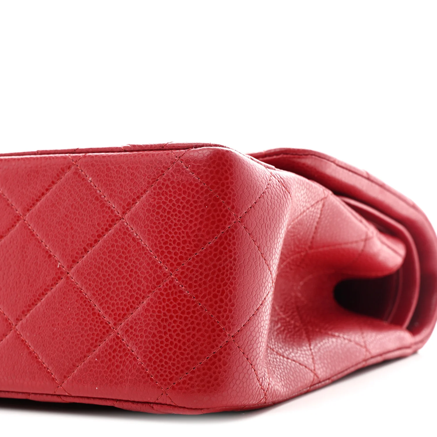 Caviar Quilted Jumbo Double Flap Red - Top Club