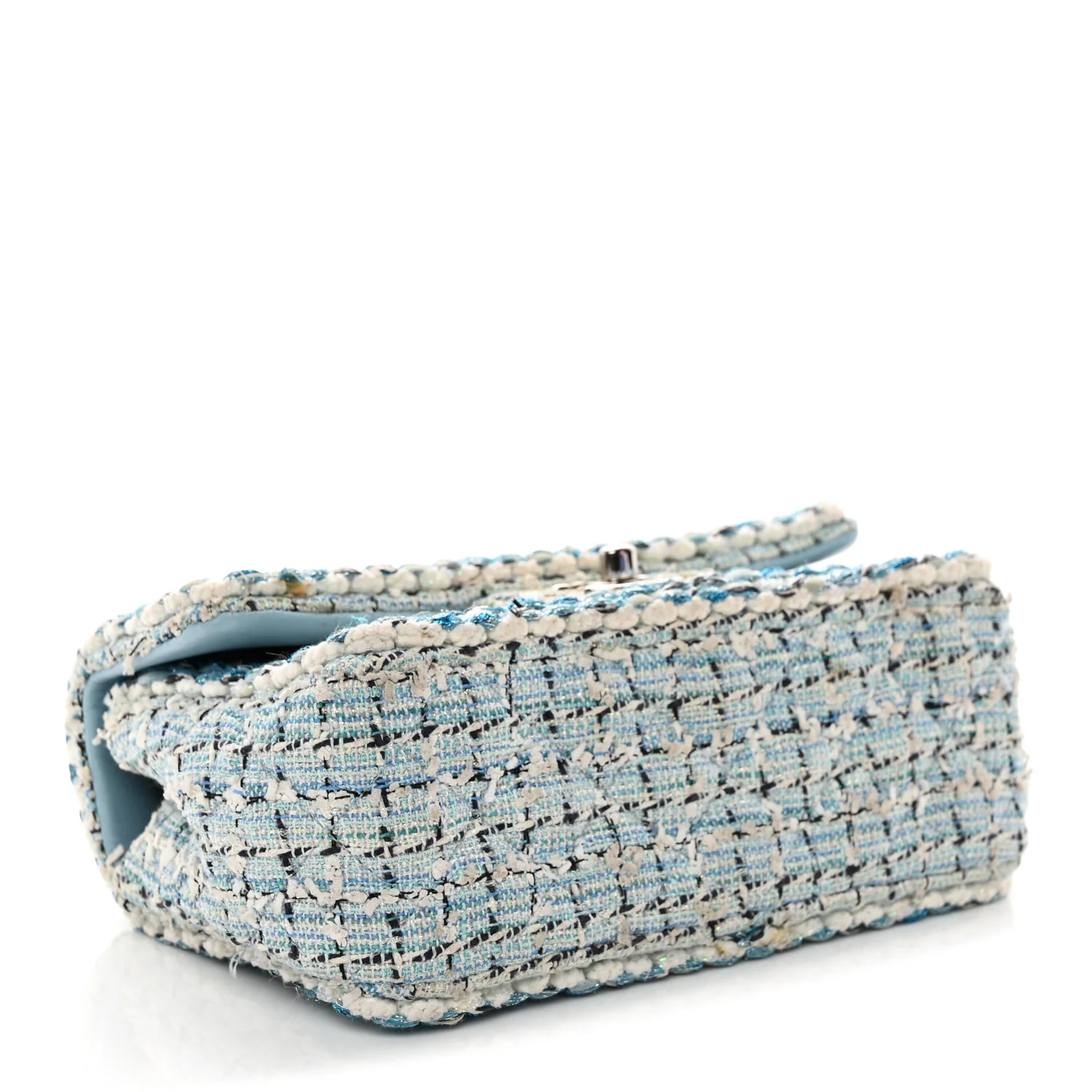 Tweed Braid Mini Flap Blue White Navy - Top Club
