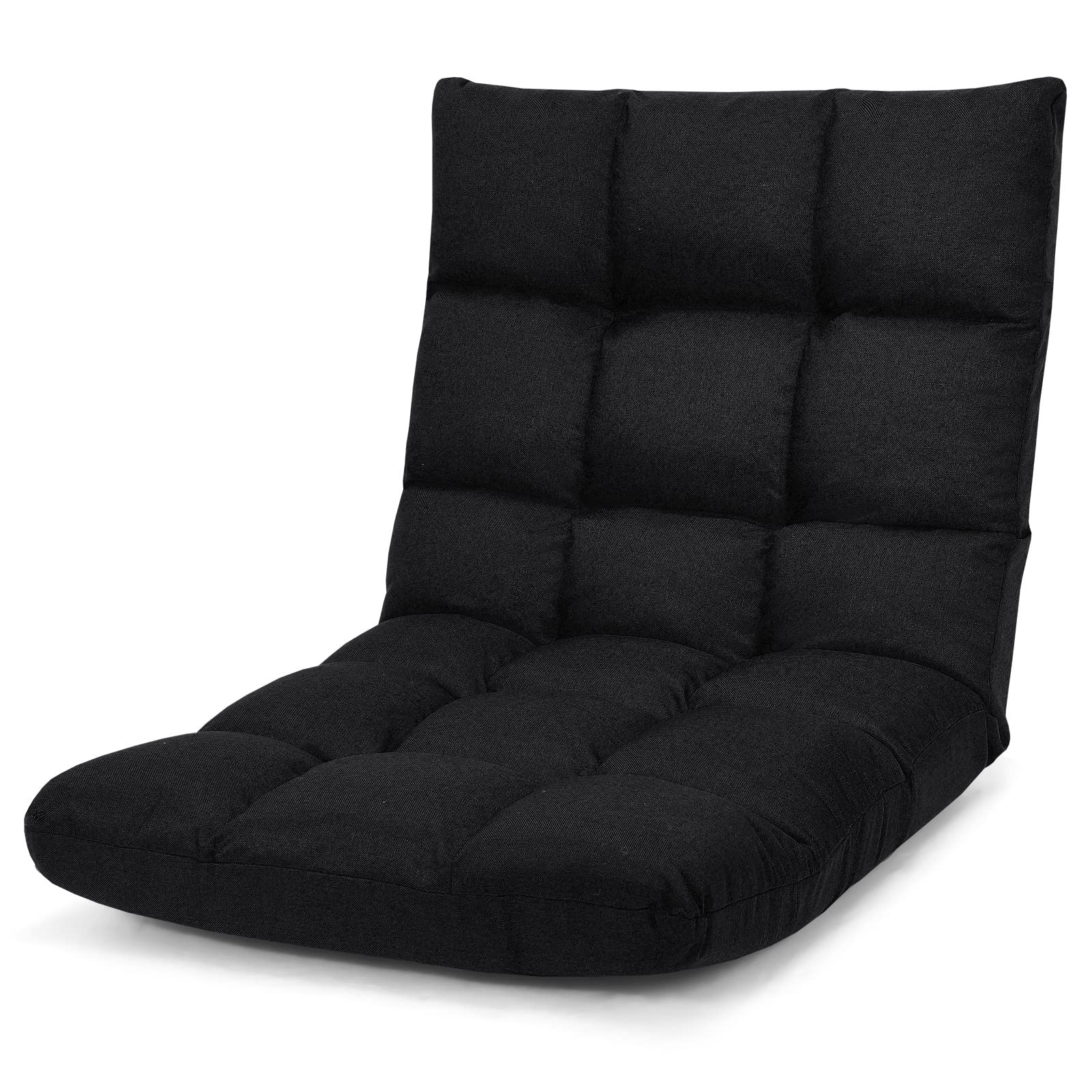 BEFOUNDLOVELY Folding Gaming Floor Chair, Adjustable 14-Position Floor Sofa with Back Support