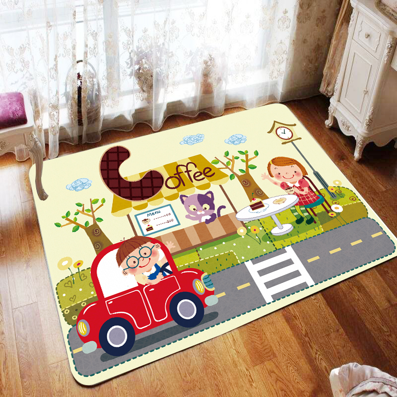Cartoon Animal Baby Play Mat Cotton Kids Creeping Crawling Carpet Mat for Kids Sleeping Rugs