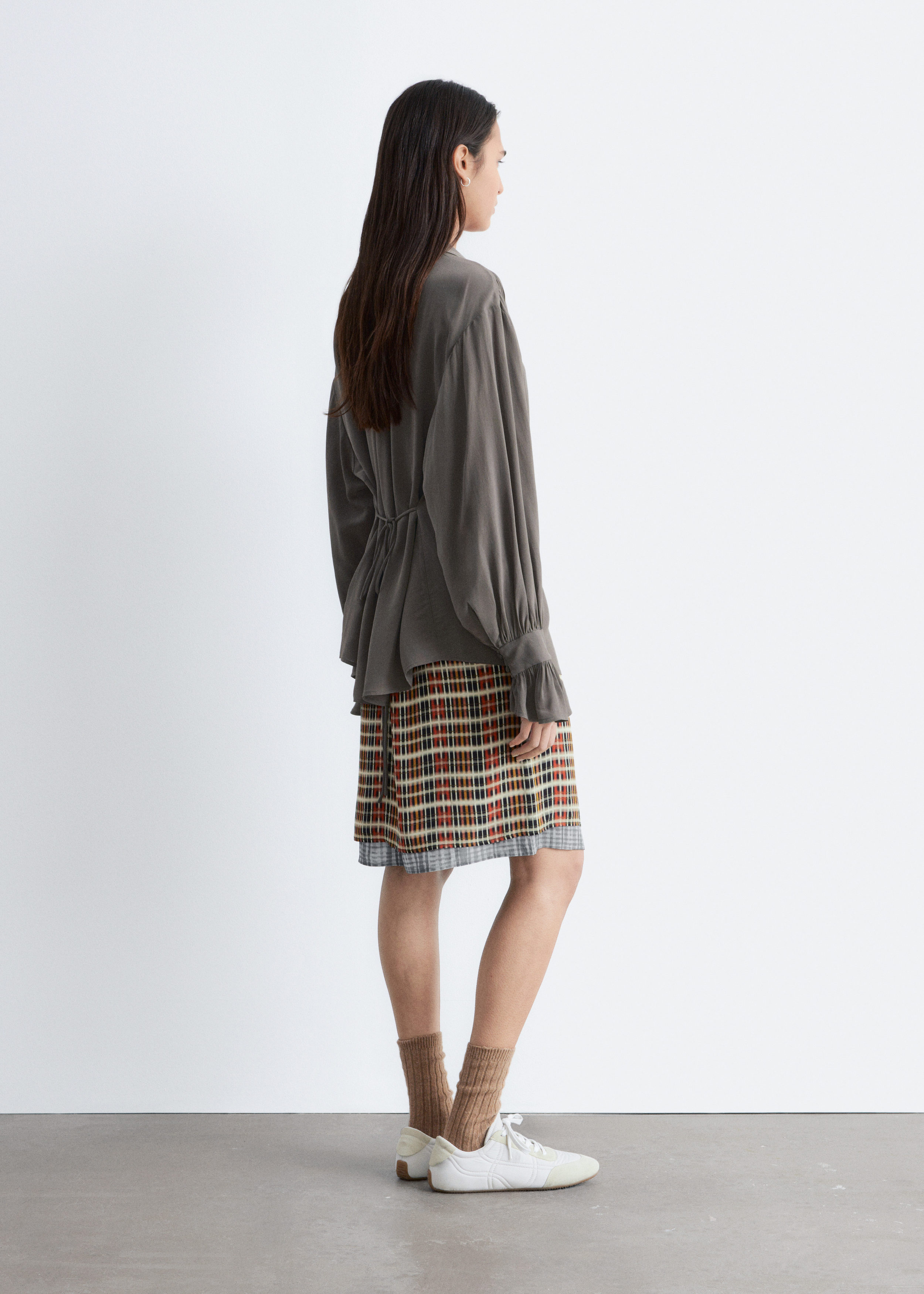 & Other Stories TIE-BACK GATHERED BLOUSE
