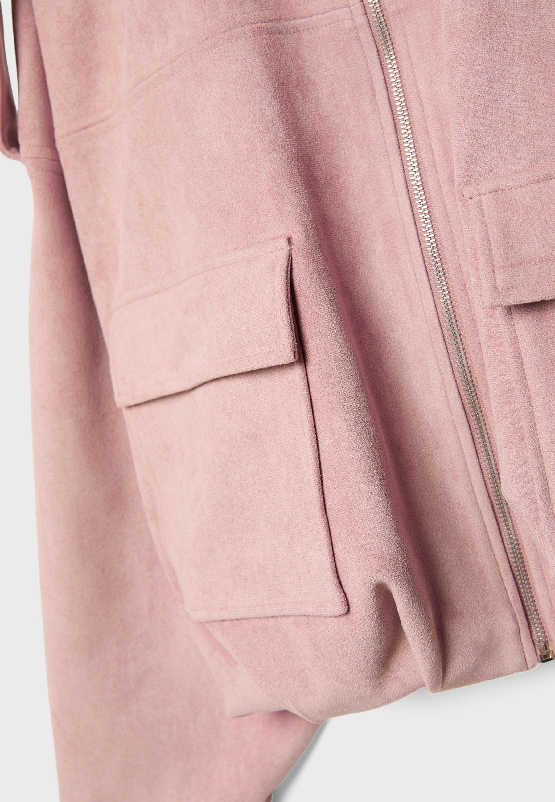 FAUX SUEDE BOMBER JACKET