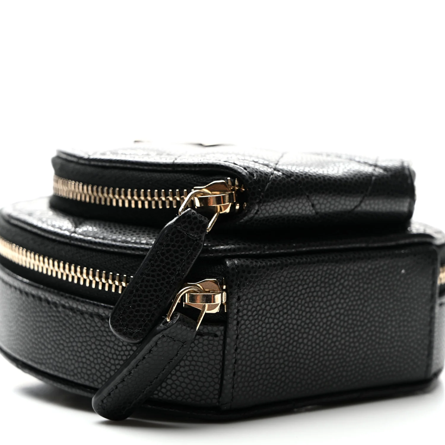 Caviar Quilted Round Coco Clutch With Chain Black - Top Club