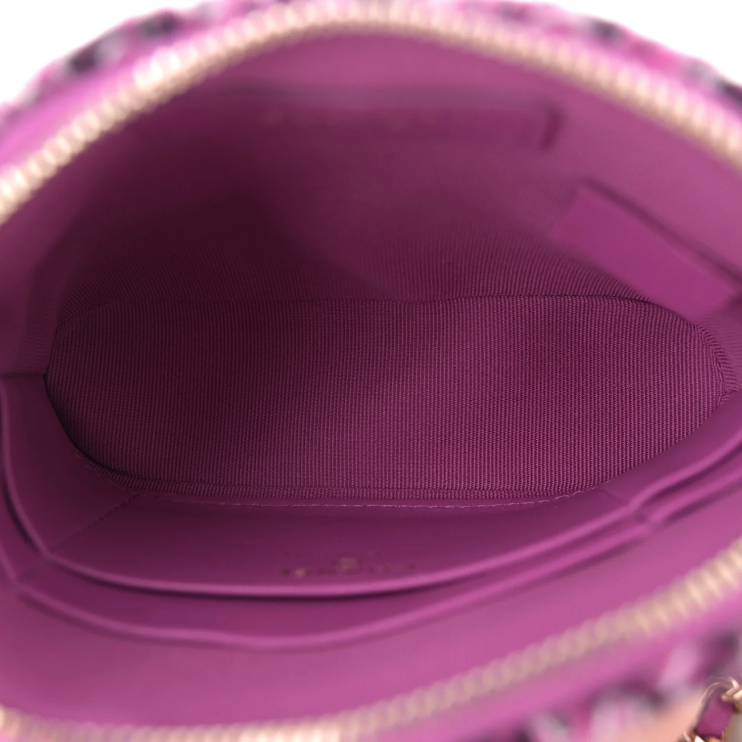 Tweed Quilted Mini Clutch With Chain Purple - Top Club