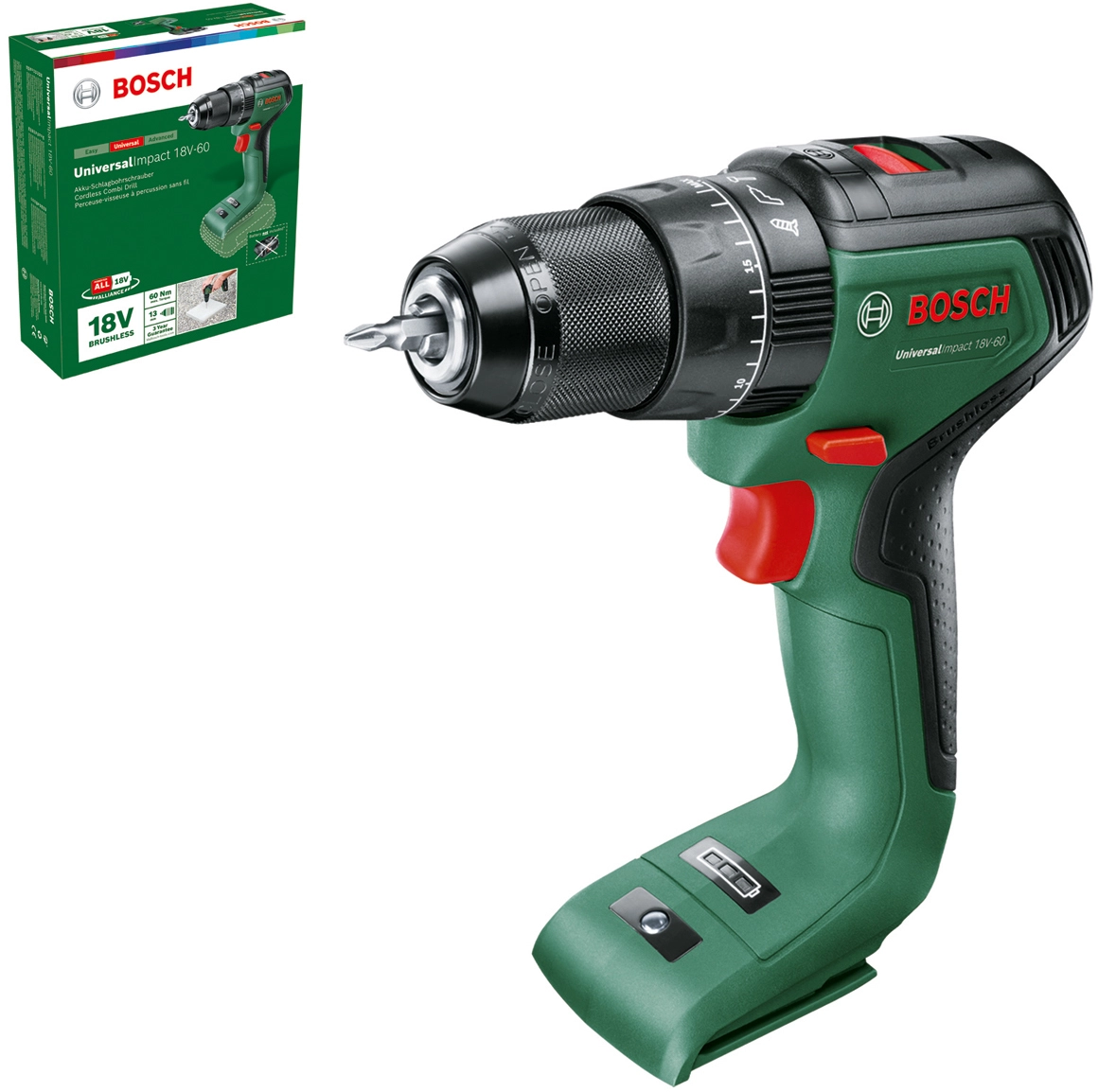 Trapano avvitatore con percussione a batteria Bosch UniversalImpact 18V-60