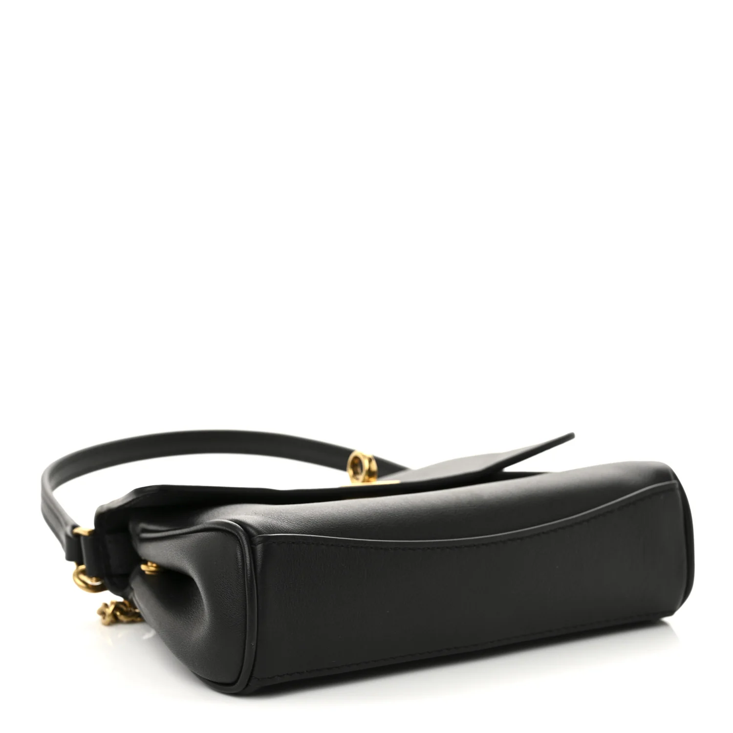 Natural Smooth Calfskin Nano Rodeo Top Handle Handbag Black - Top Club