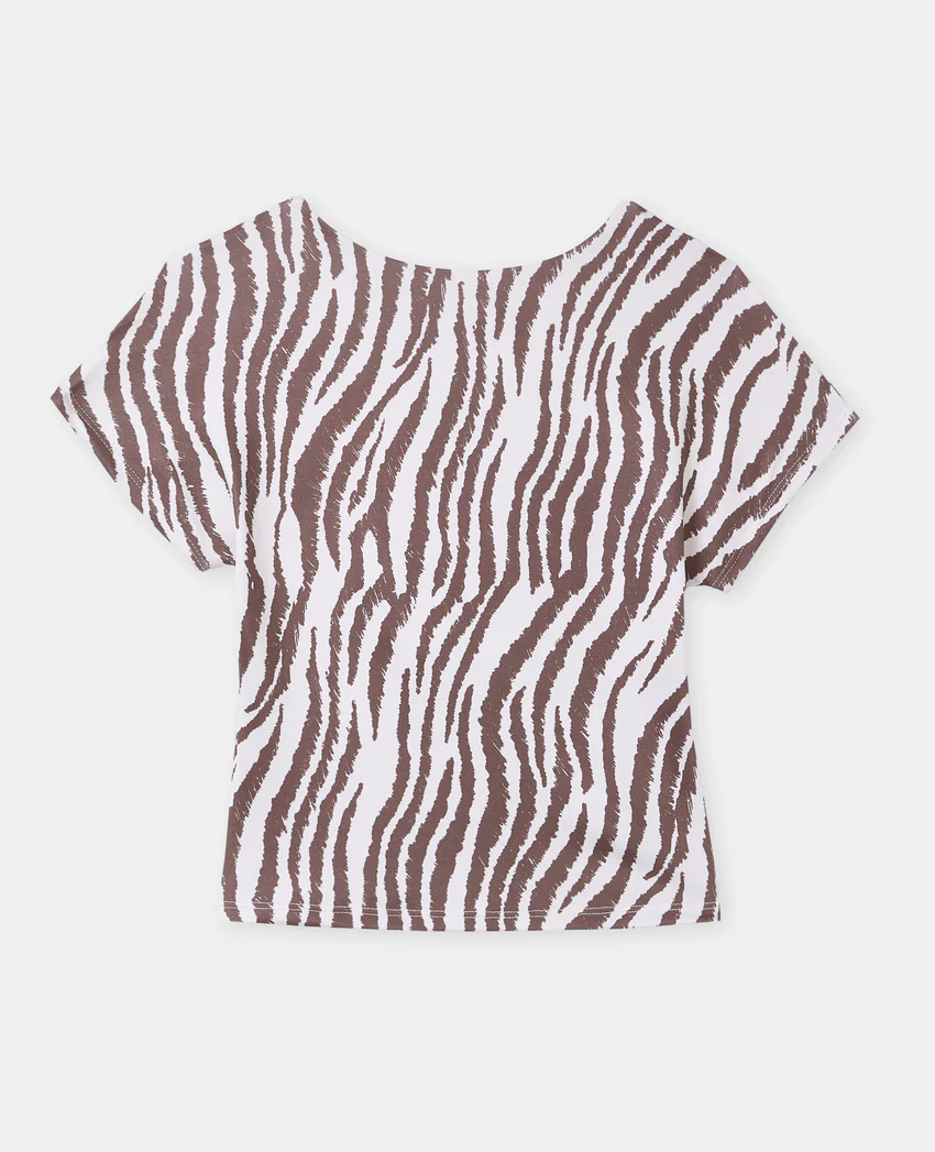 Pimkie Top court dos ouvert motif zèbre