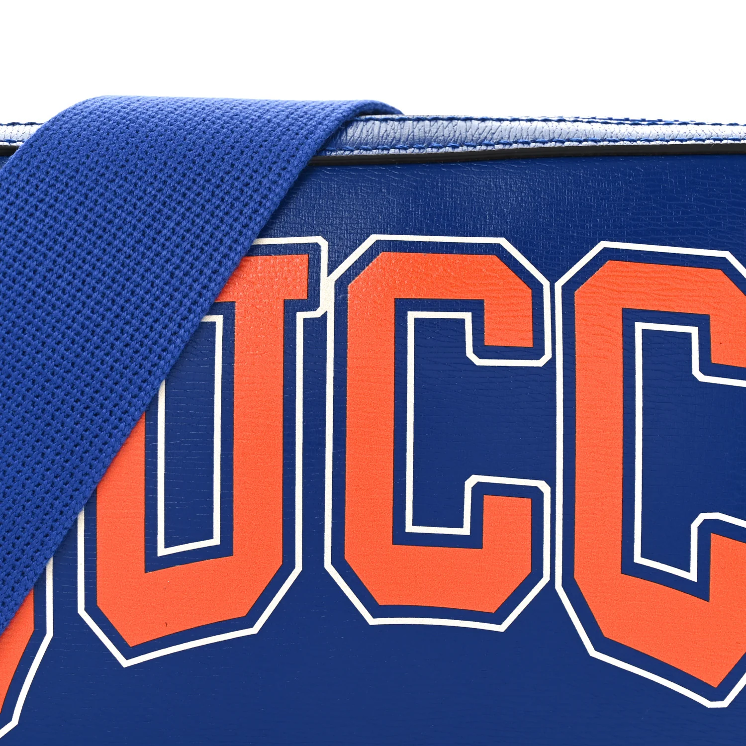 New Shanghai Calfskin Interlocking G Logo Camera Crossbody Bag Cobalt Blue Orange - Top Club