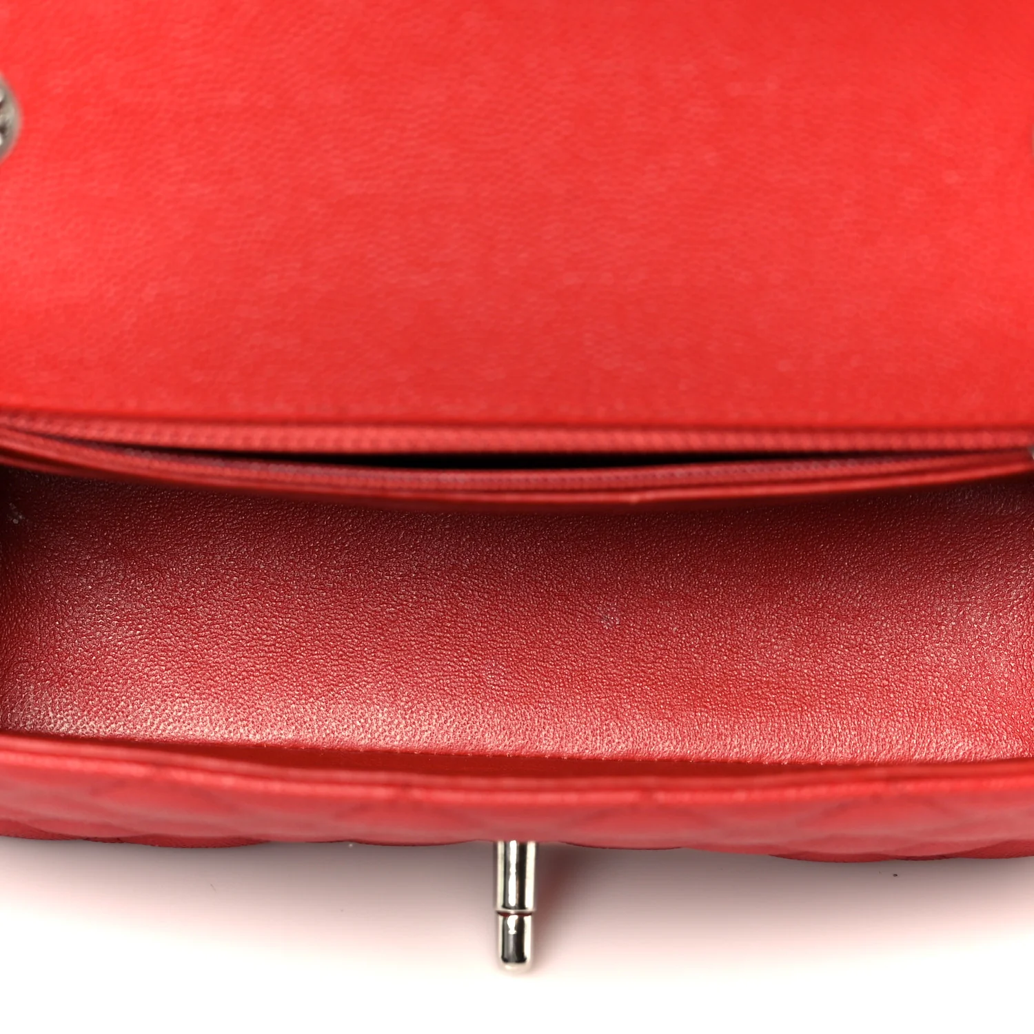 Caviar Quilted Mini Rectangular Flap Red - Top Club