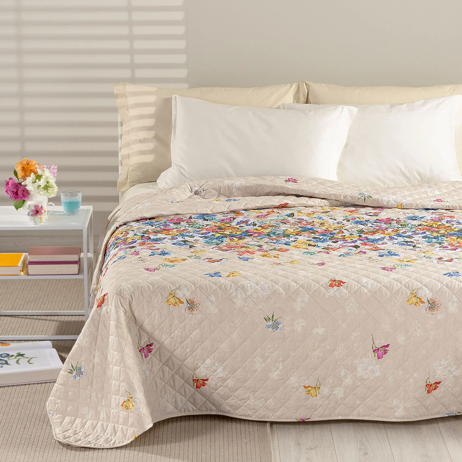 Copriletto Trapuntato In Cotone Serra Matrimoniale Unica Caleffi