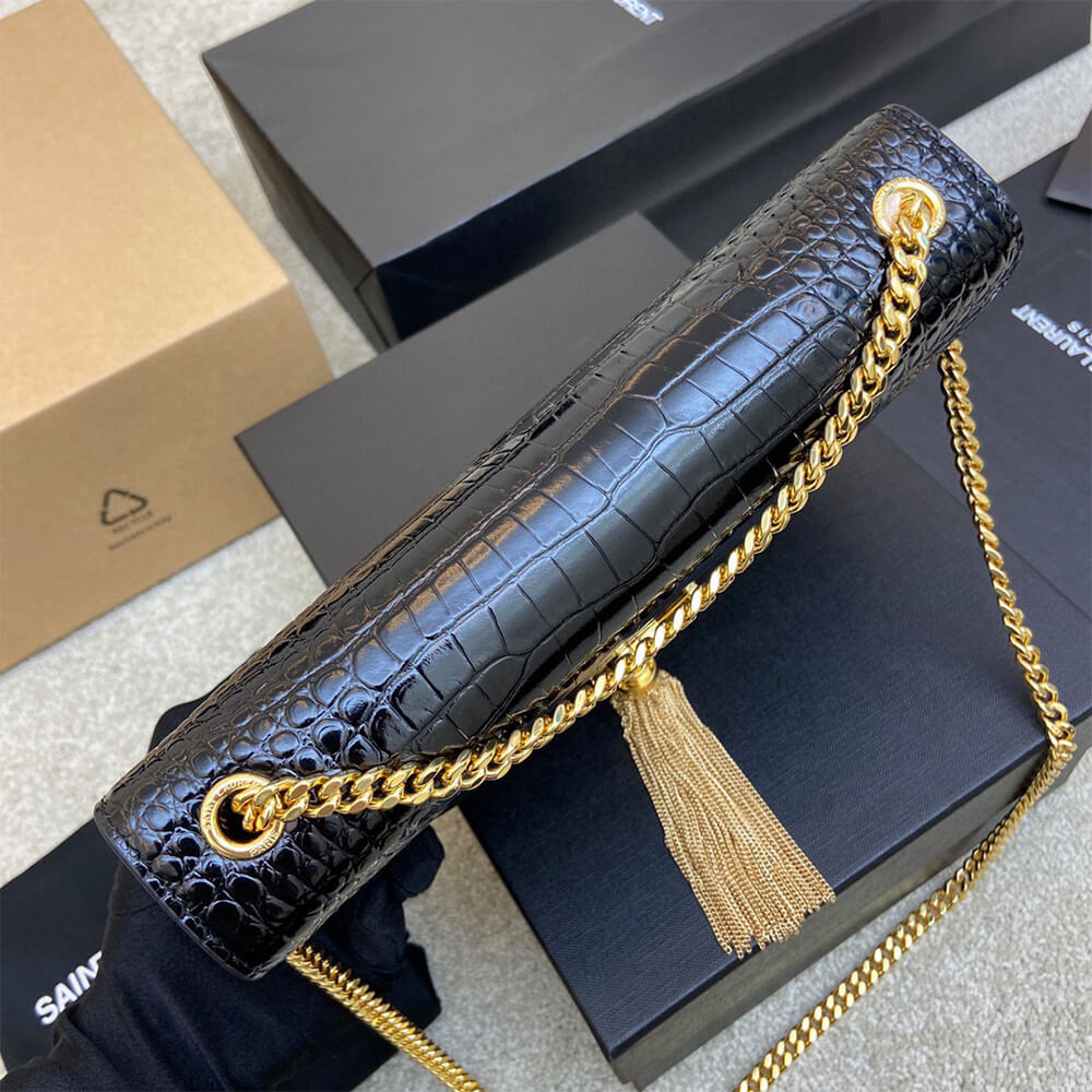YSL kate medium tassel in crocodile-embossed leather - Top Club