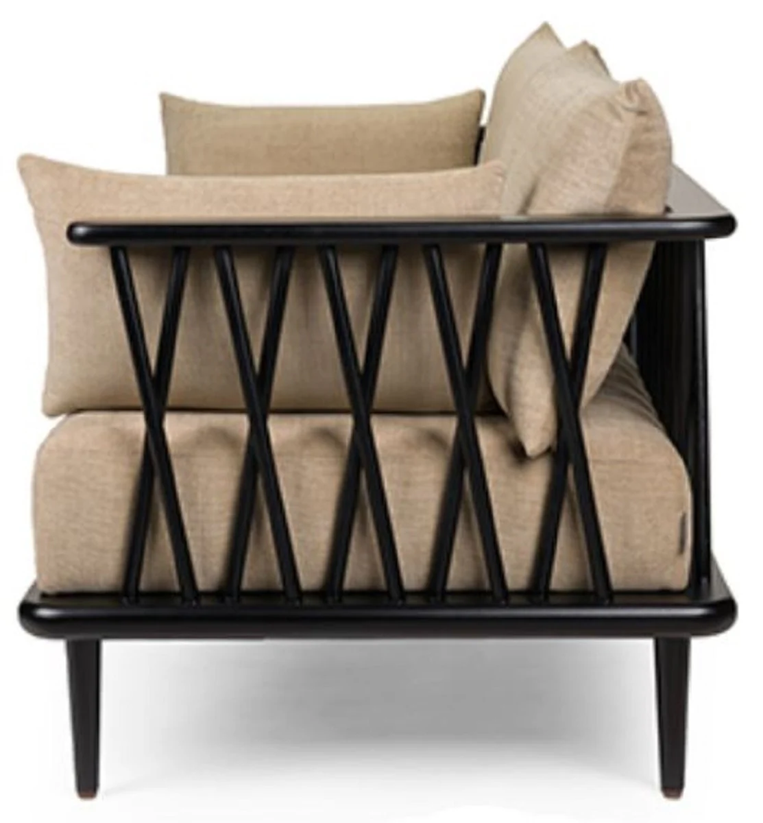 Luxury sofa beige / black 169.5 cm - luxury living room furniture