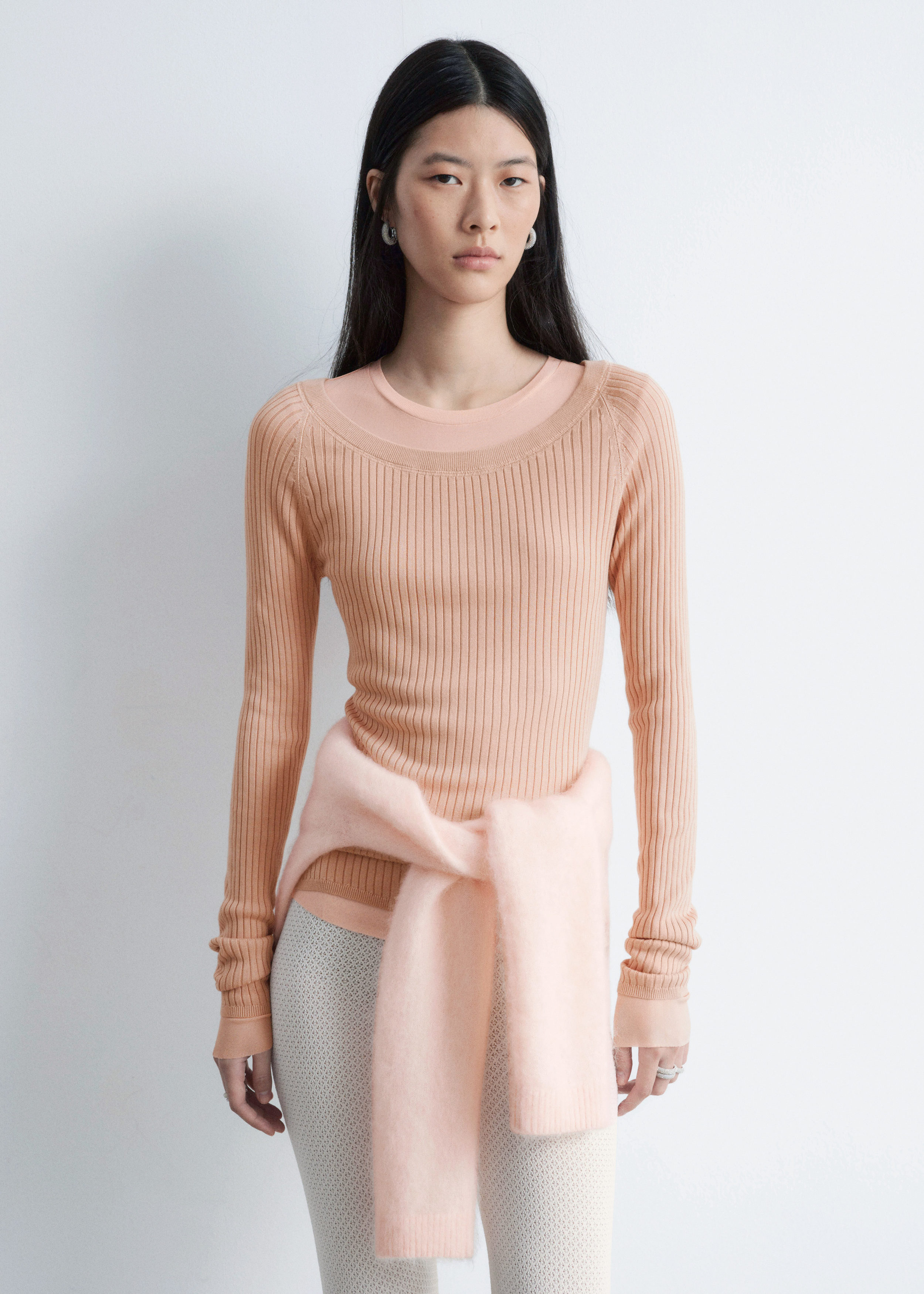 & Other Stories BOAT-NECK RIB-KNIT TOP