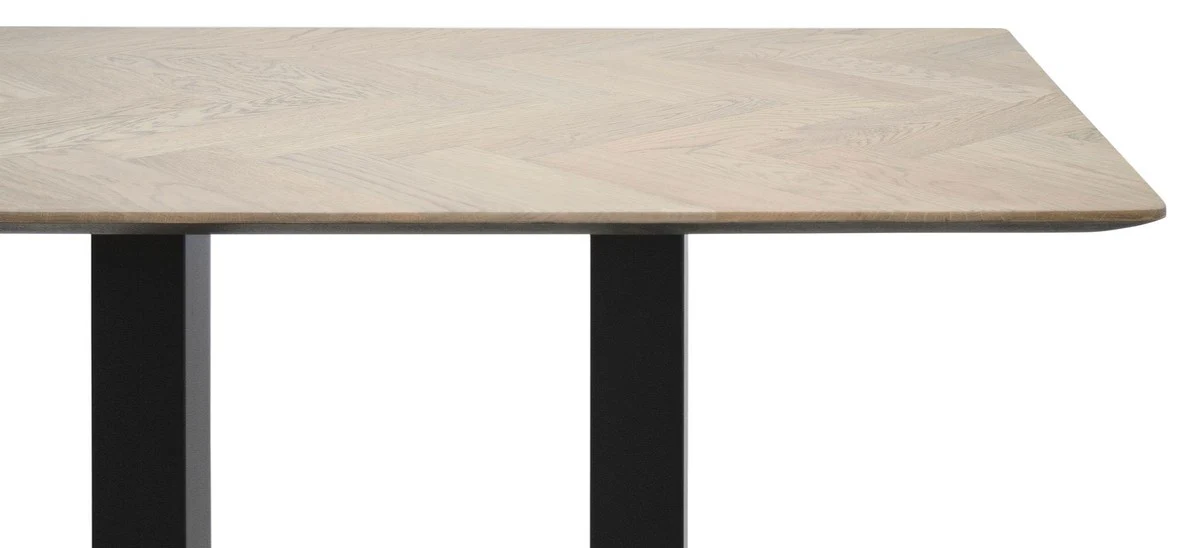 Luxury bar table natural color / black 110 x 70 x H. 101 cm - Gastronomy & Bar Furniture
