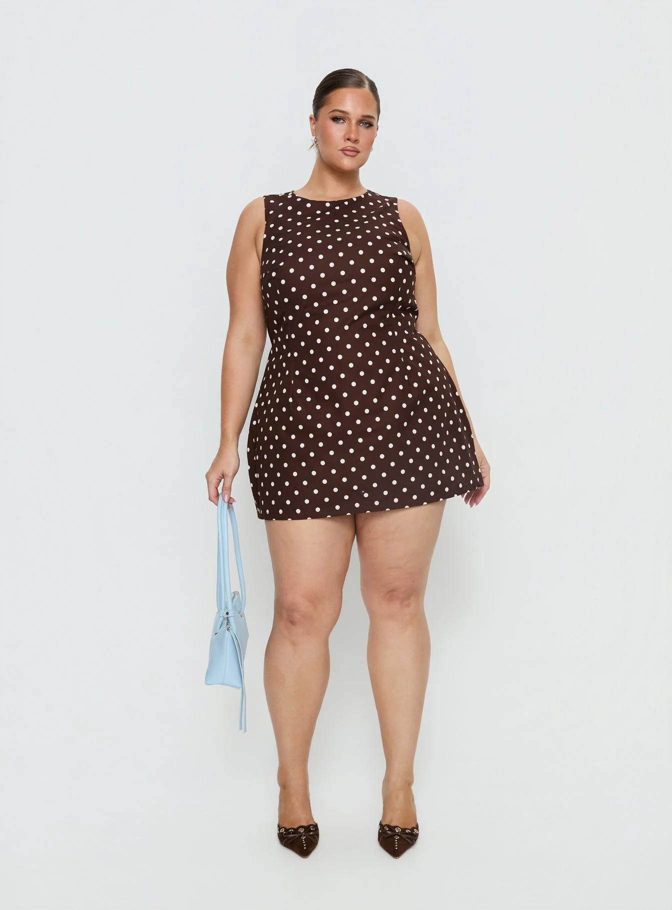 Yumiko Romper Brown Polka Curve