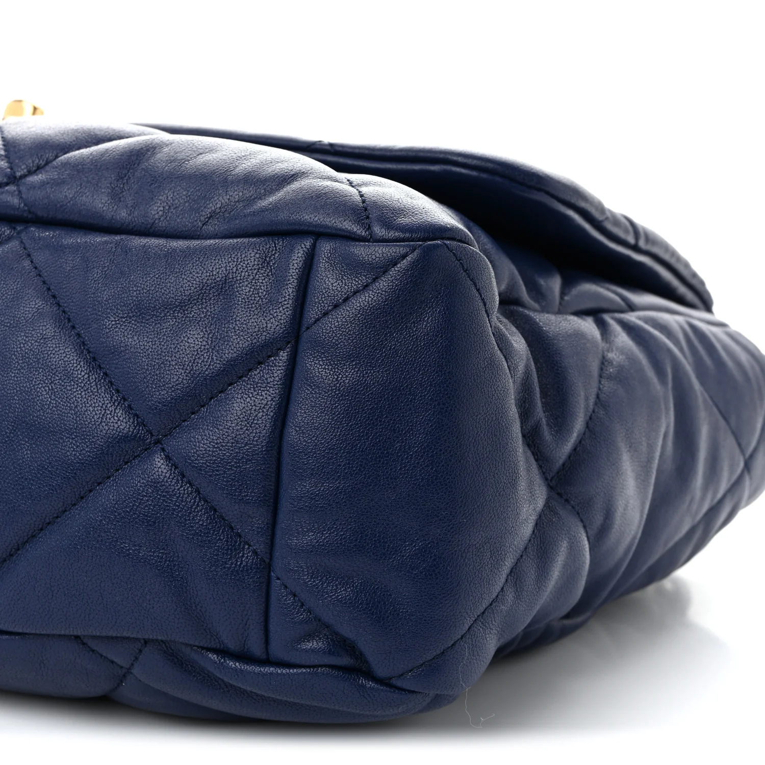 Goatskin Quilted Maxi Chanel 19 Flap Dark Blue - Top Club