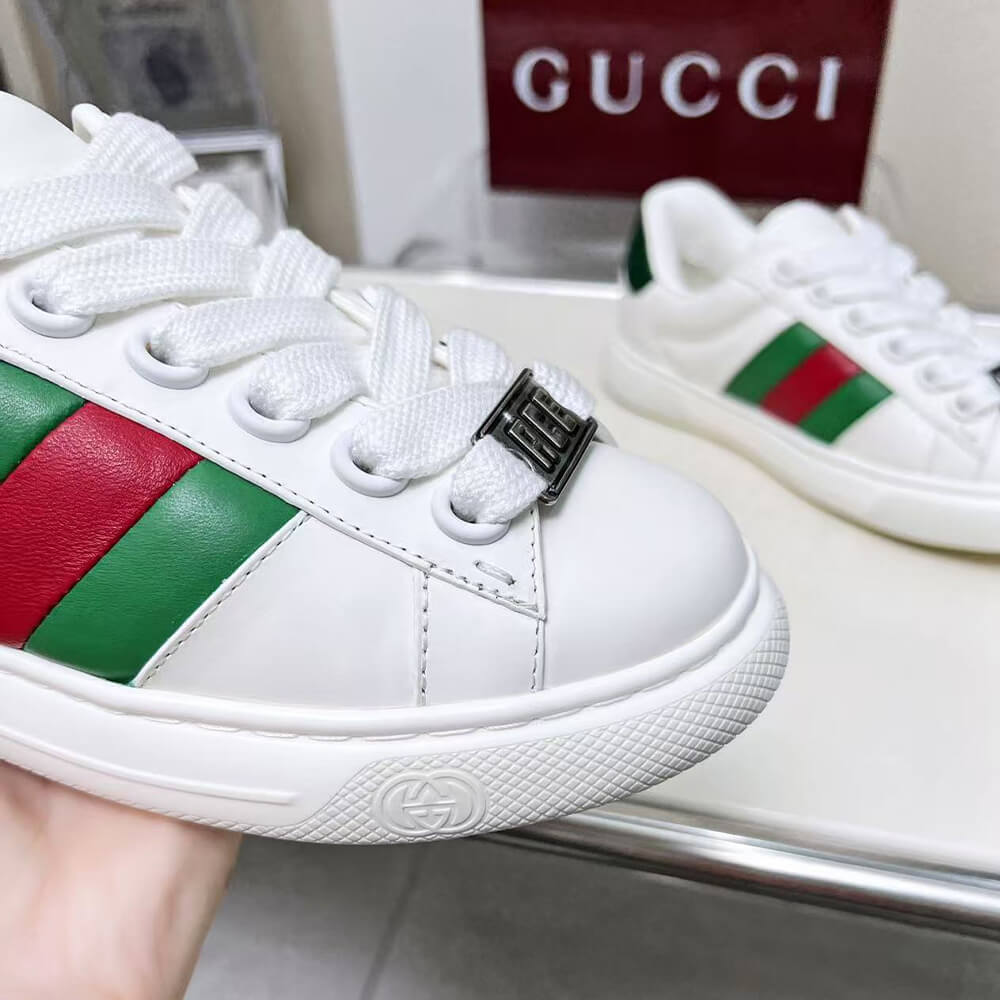 Gucci Ace Web Stripe leather sneakers - Top Club