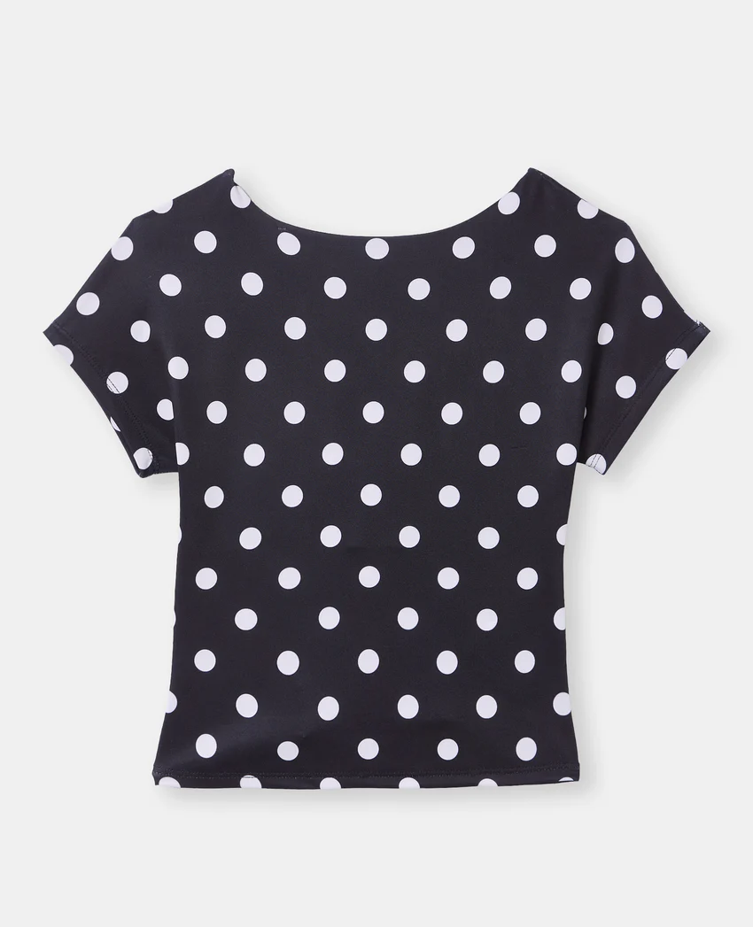 Pimkie Top court dos ouvert motif pois