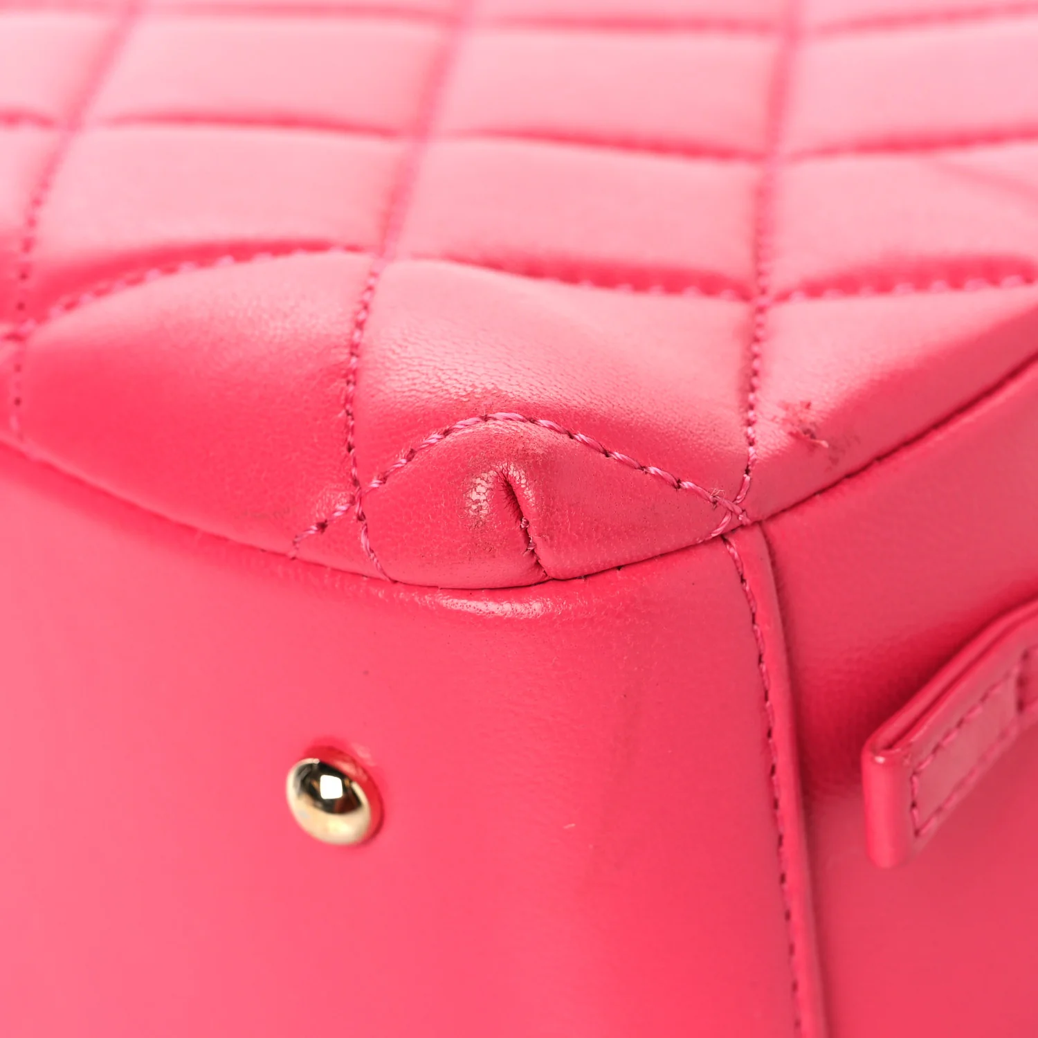 Lambskin Quilted Small Trendy CC Bowling Bag Pink - Top Club