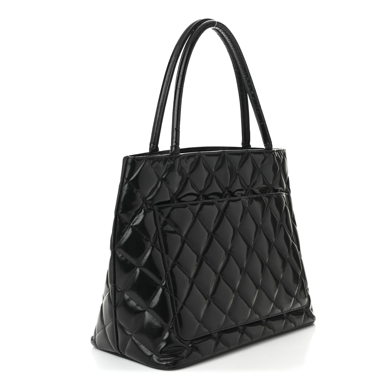 Patent Medallion Tote Black - Top Club