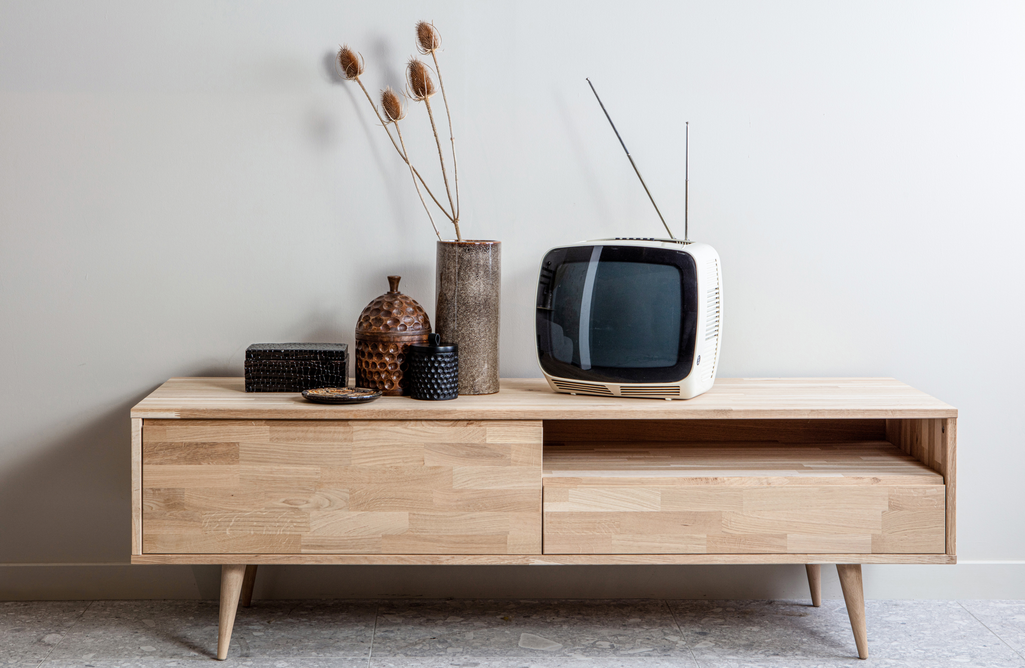 WOOOD TV meubel Tygo 150 cm Tygo Tv meubel - Eikenhout - Onbehandeld
