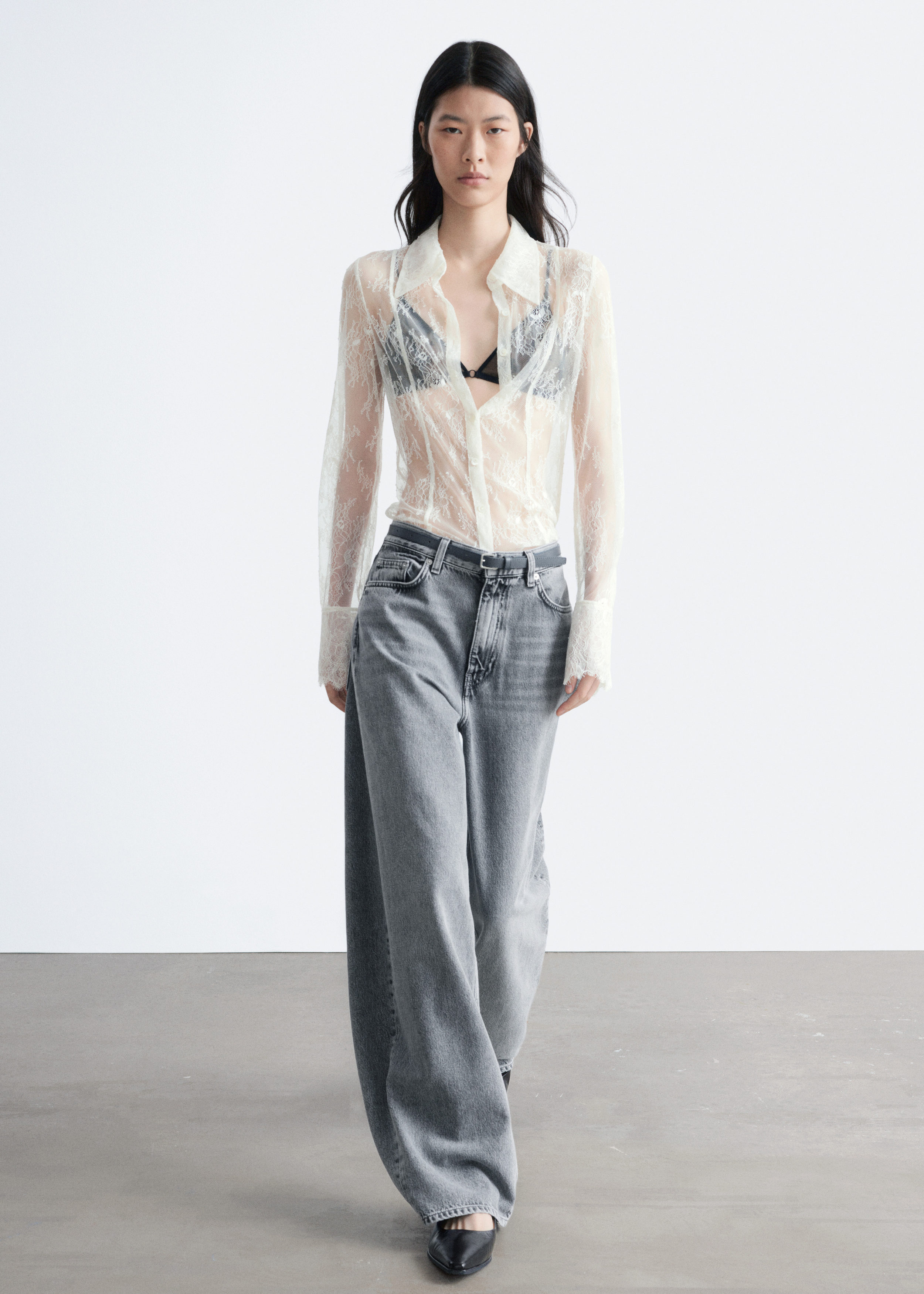 & Other Stories TAPERED LACE SHIRT
