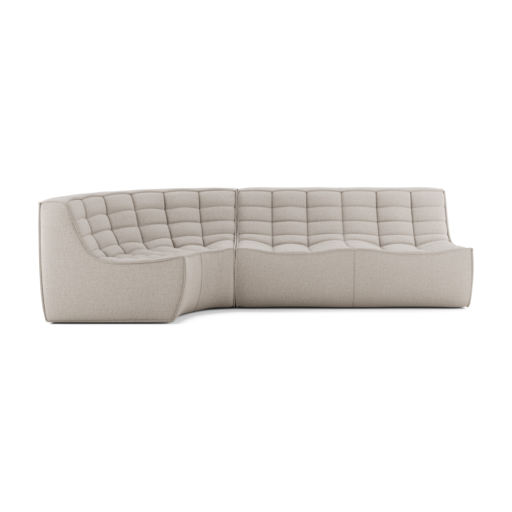Modulaire bank N701 beige set 2 seat 90° ronde hoek