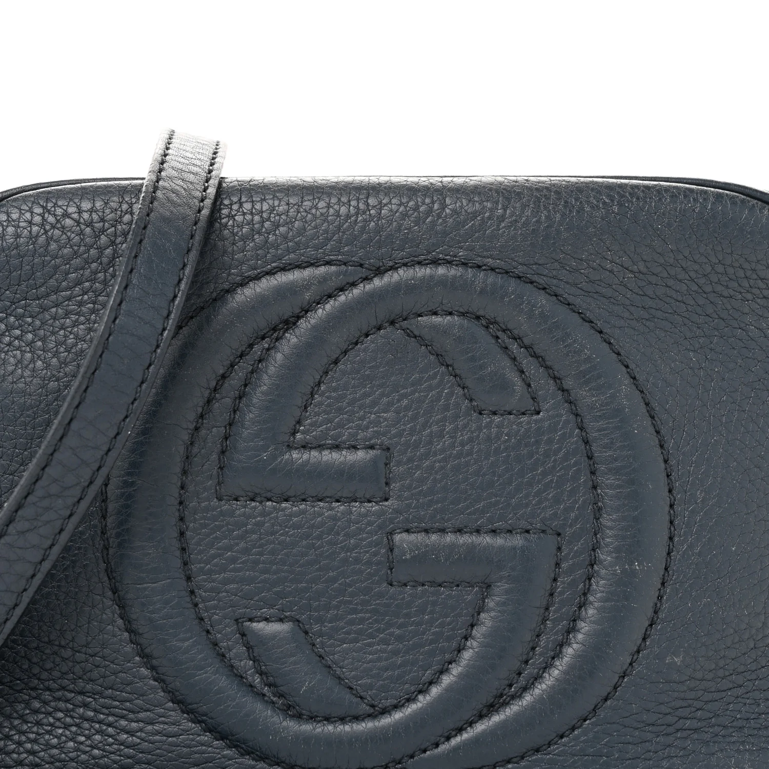 Pebbled Calfskin Small Soho Disco Bag Blue - Top Club