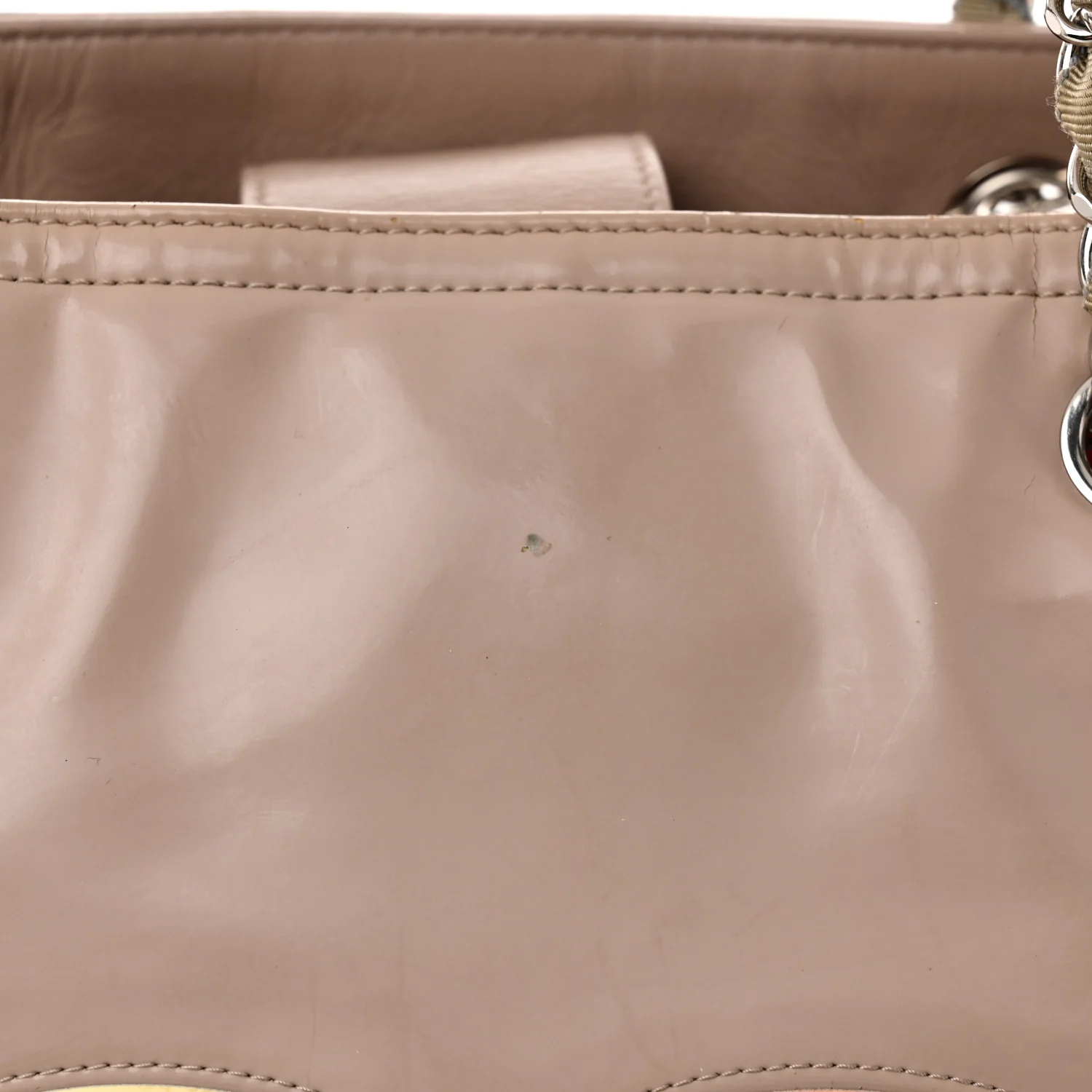 Vinyl Large Lipstick Tote Dark Beige - Top Club
