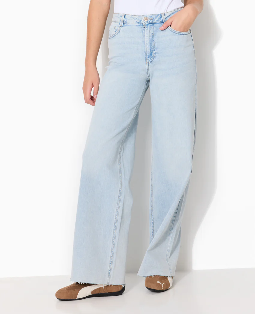Pimkie J71-1 / Jean wide taille haute avec bas coupés