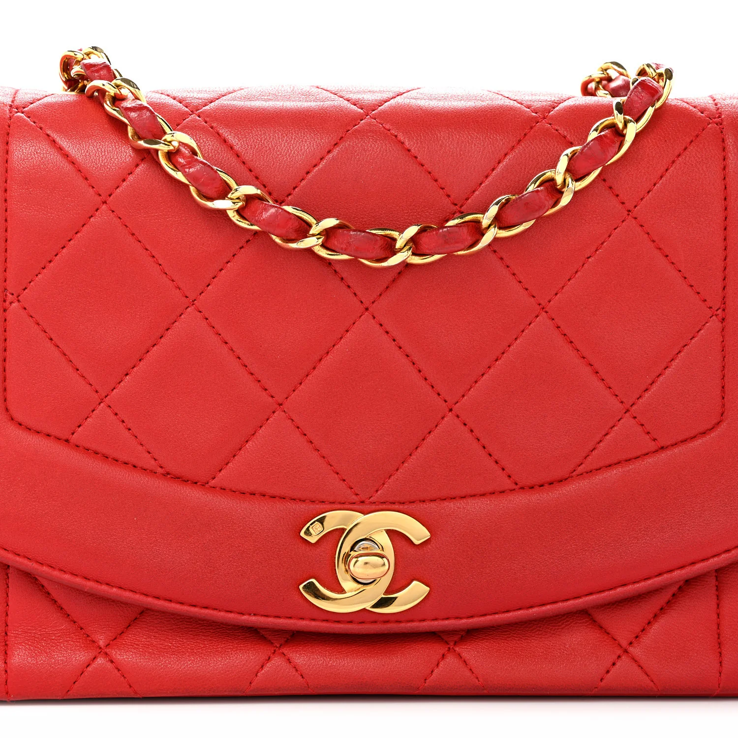 Lambskin Quilted Small Single Flap Red - Top Club