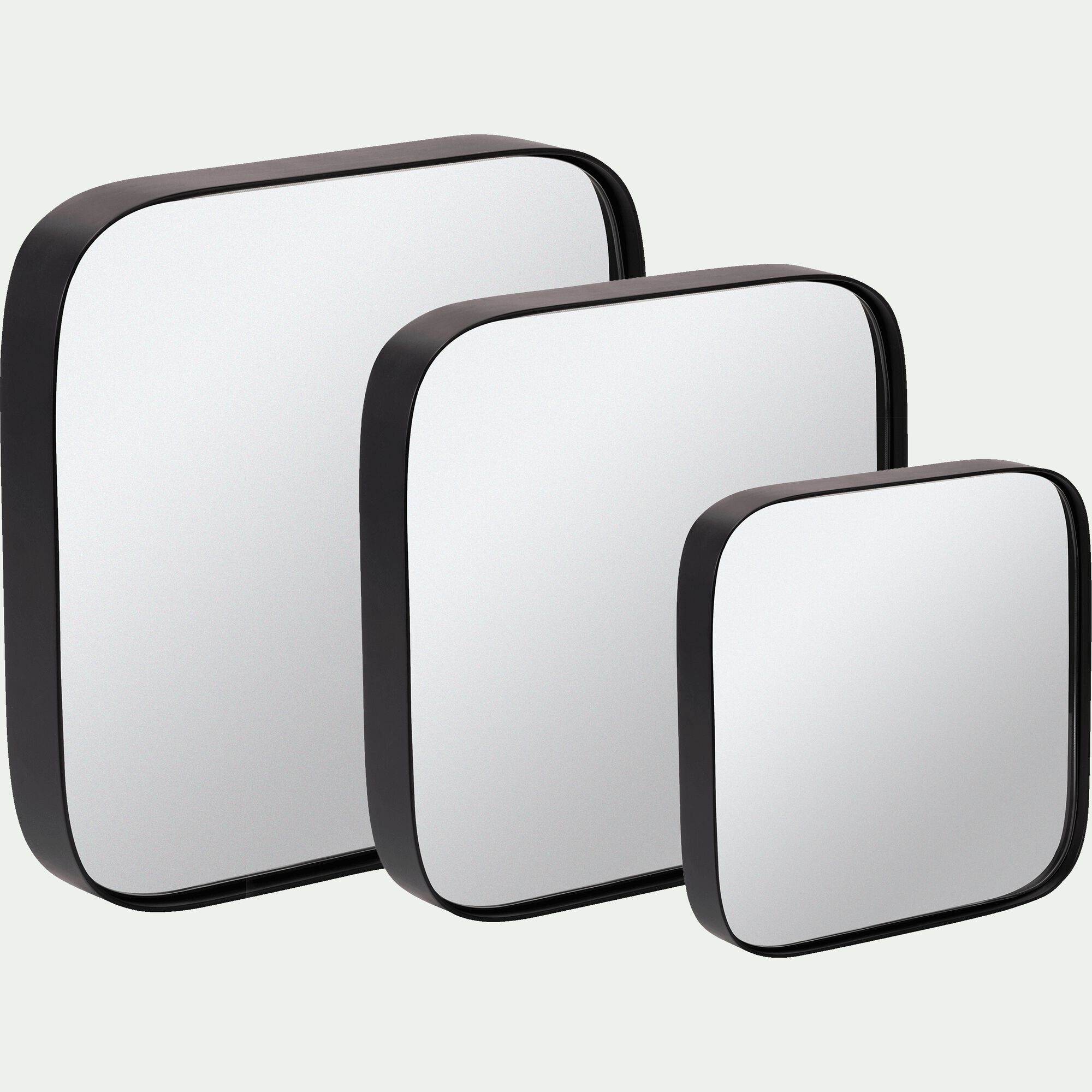 CARRO - Miroir carré en bois noir L30xH30cm