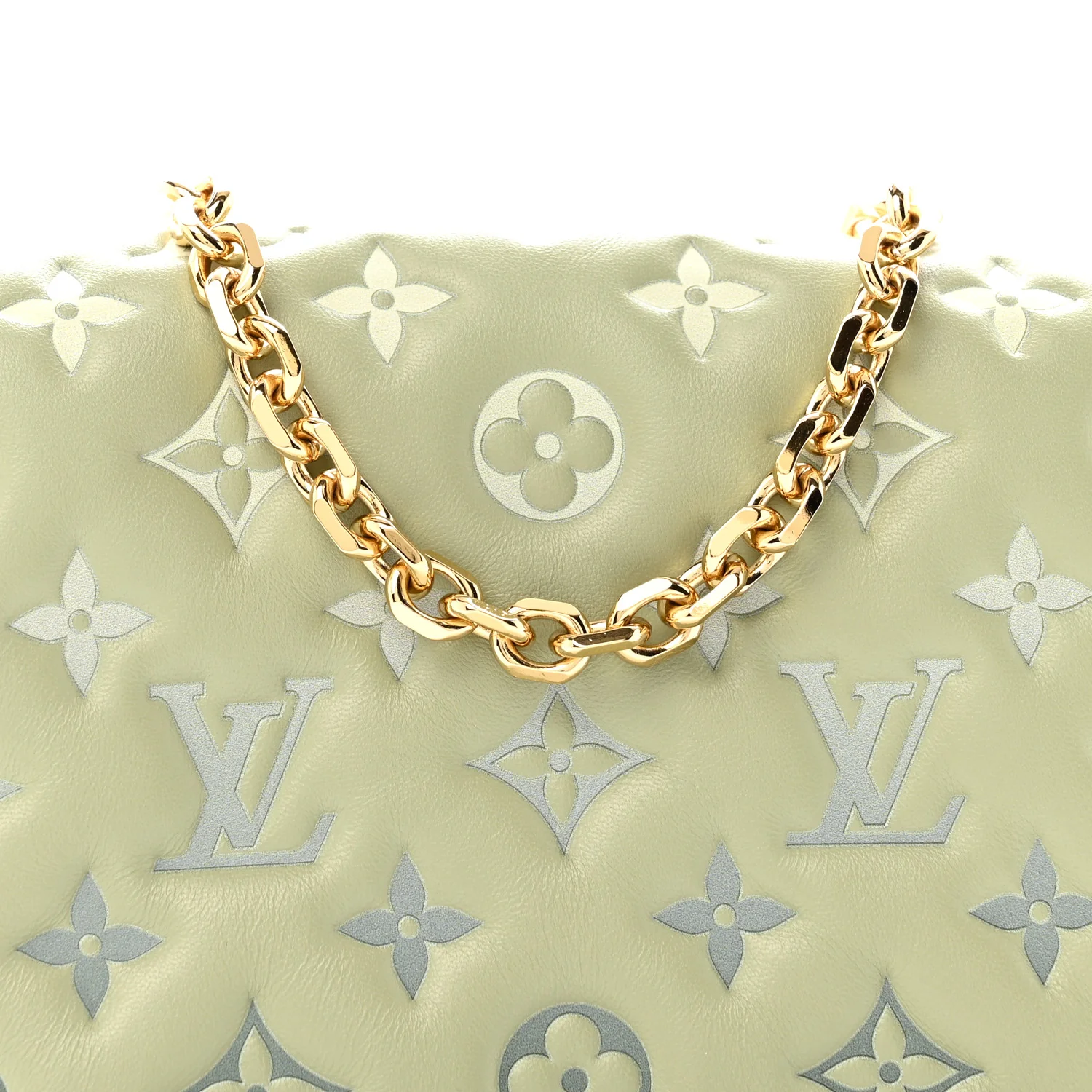 Lambskin Embossed Monogram Pochette Coussin Green - Top Club