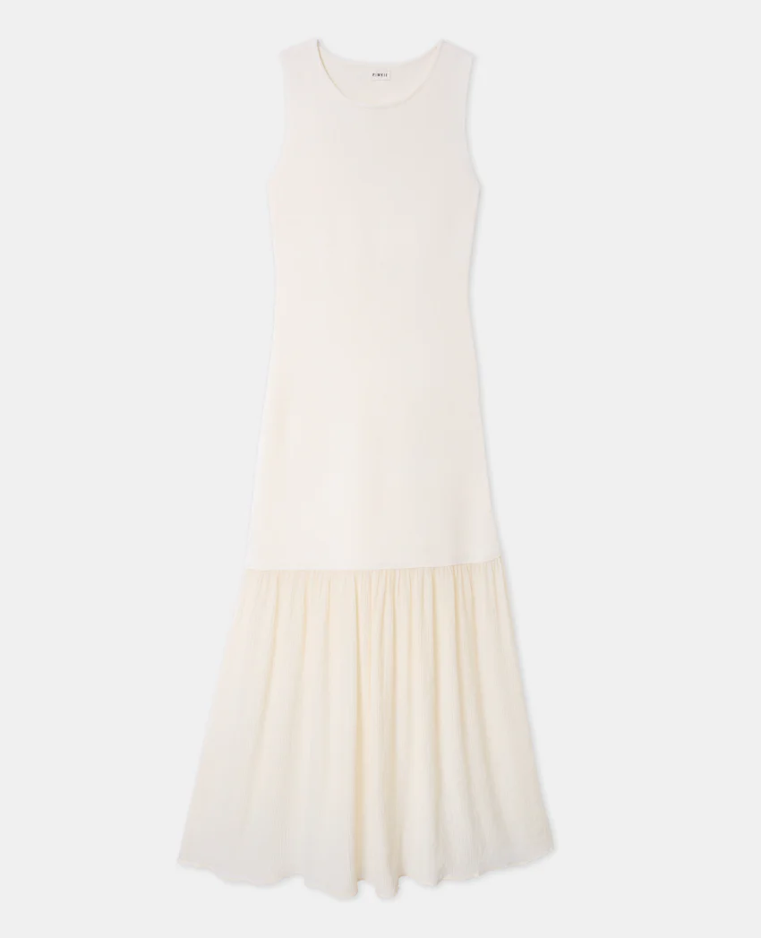 Pimkie Robe longue en maille avec volant tissu léger