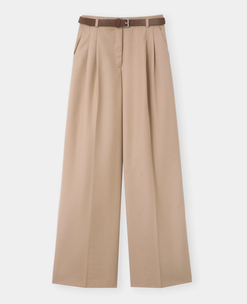 Pimkie Pantalon large taille haute avec ceinture