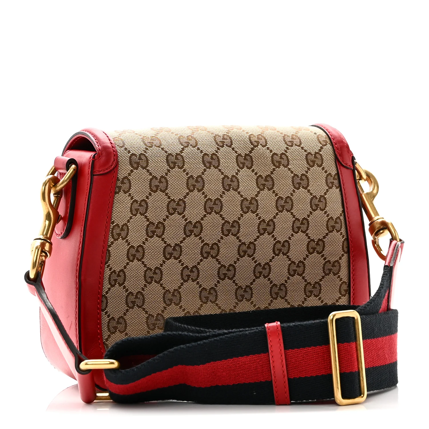 Monogram Ruinart Calfskin Medium Lady Web Shoulder Bag Beige Ebony Hibiscus Red - Top Club